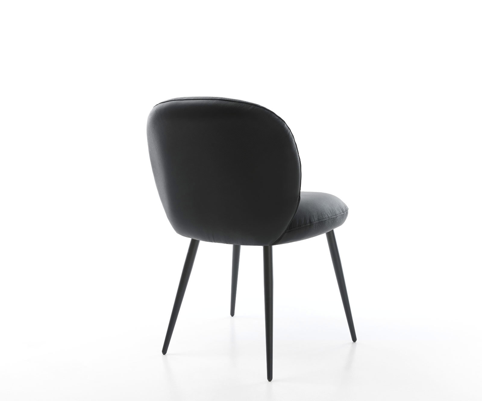 Eetkamerstoel Nube-Flex echt leer zwart 4-poot conisch zwart pocketveer kern 4 Eetkamerstoel Nube-Flex echt leer zwart 4-poot conisch zwart pocketveer kern 4