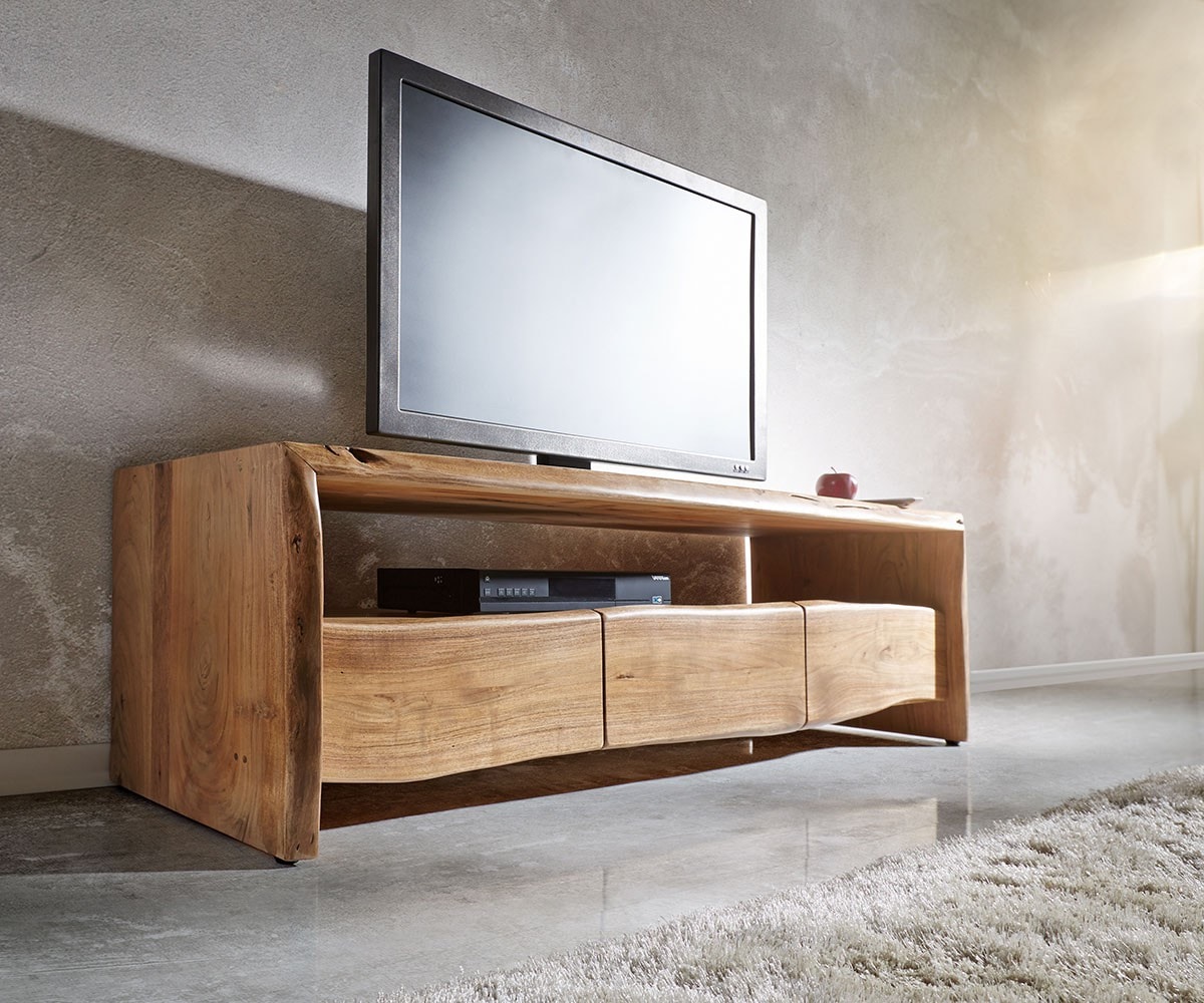 TV-meubel Live-Edge 145 cm acacia natuur vak 3 lades TV-meubel Live-Edge 145 cm acacia natuur vak 3 lades
