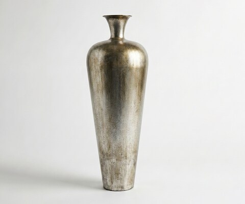 Vaas Marvella B27 x D27 x H78 cm Metaal Platin Aurum Handgemaakt