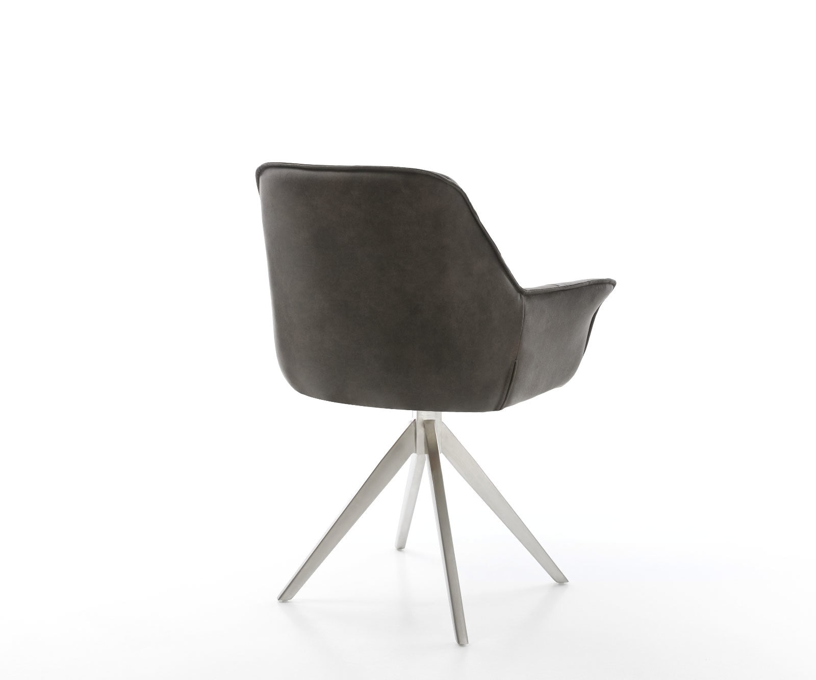 Eetkamerstoel Kaira-Flex microvelours antraciet vintage kruisframe hoekig roestvrij staal 4 Eetkamerstoel Kaira-Flex microvelours antraciet vintage kruisframe hoekig roestvrij staal 4