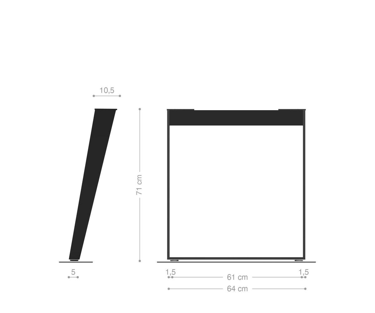 Tafelframe roestvrijstaal schuin (2er-Set) 1 Tafelframe roestvrijstaal schuin (2er-Set) 1
