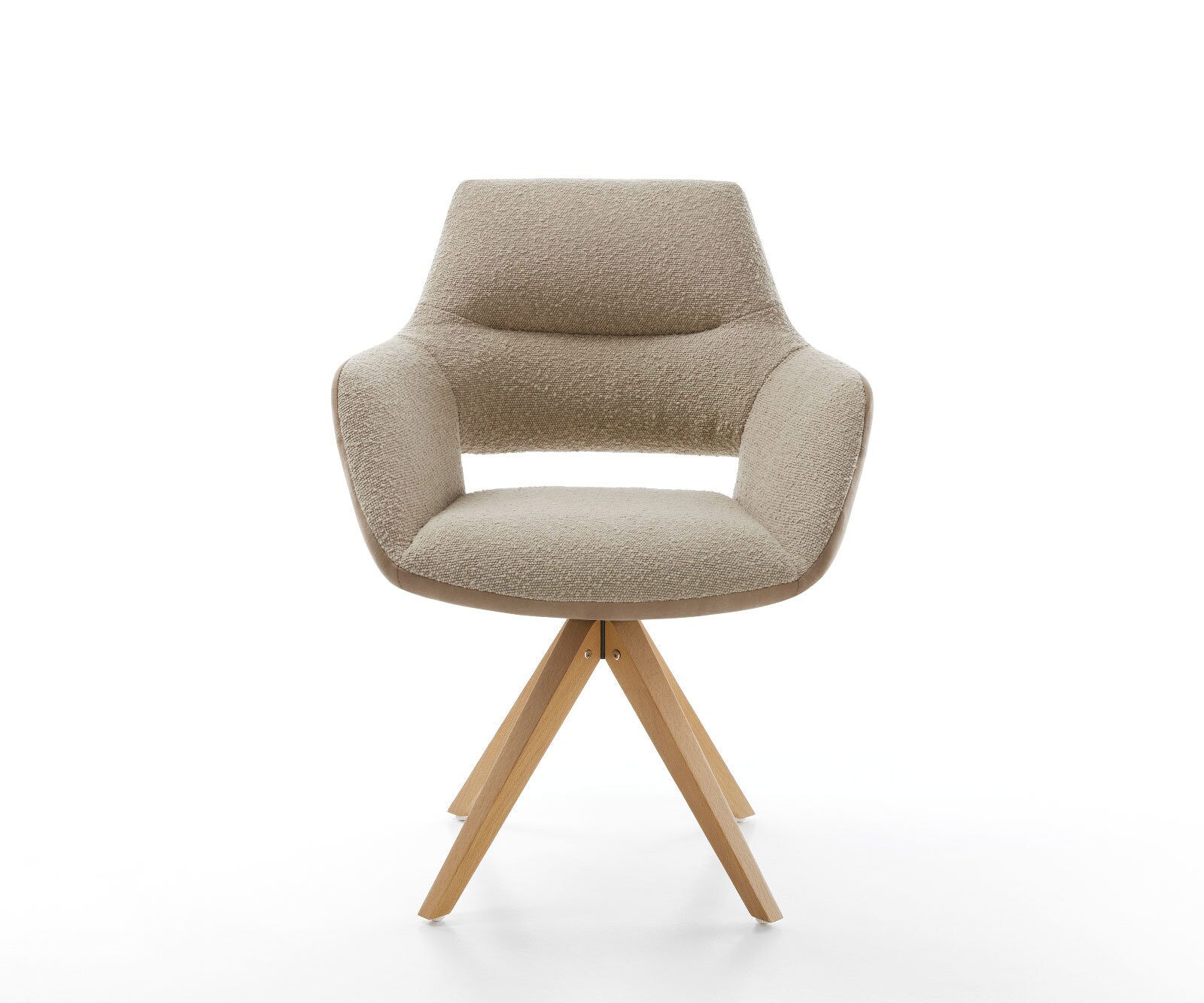 Draaistoel Yago-Flex met armleuning materiaalmix mud houten frame hoekig wit 180° draaibaar pocketveer kern 1 Draaistoel Yago-Flex met armleuning materiaalmix mud houten frame hoekig wit 180° draaibaar pocketveer kern 1