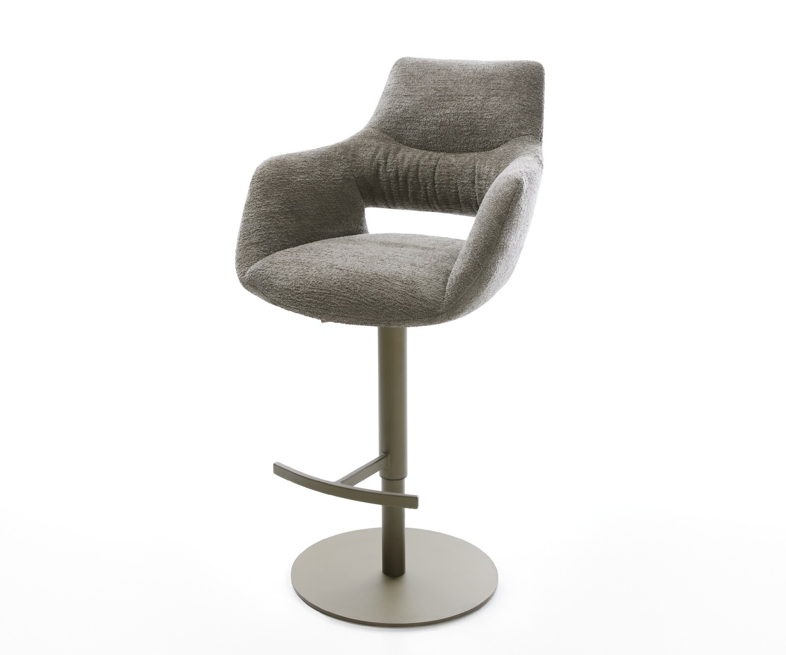 Barstoel Yago-Flex Bouclé zacht Mud Draaivoet in hoogte verstelbaar Titaankleurig Titaankleurig Pocketvering 1