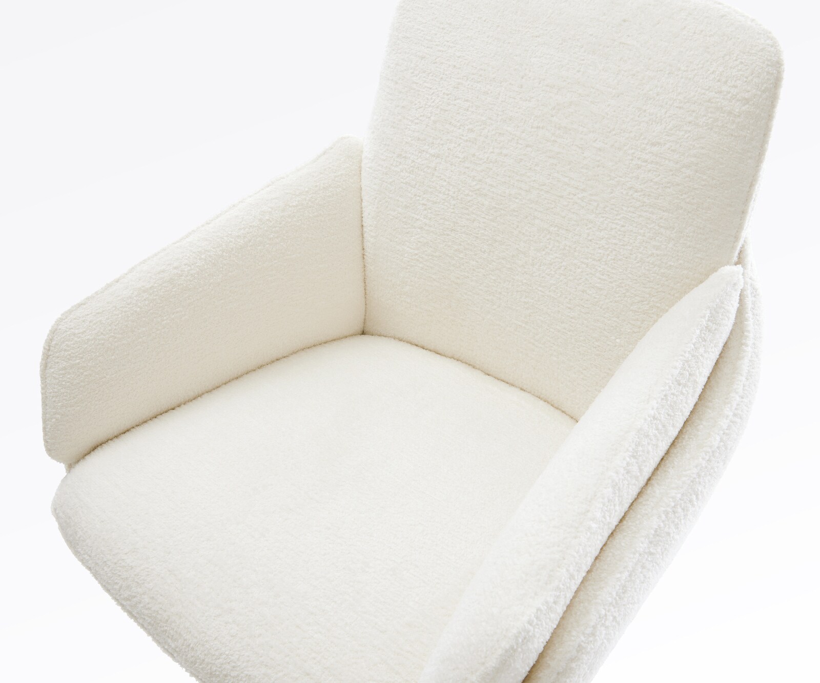 Barstoel Luan-Flex Bouclé zacht Beige Draaivoet in hoogte verstelbaar Titaankleurig Titaankleurig 4