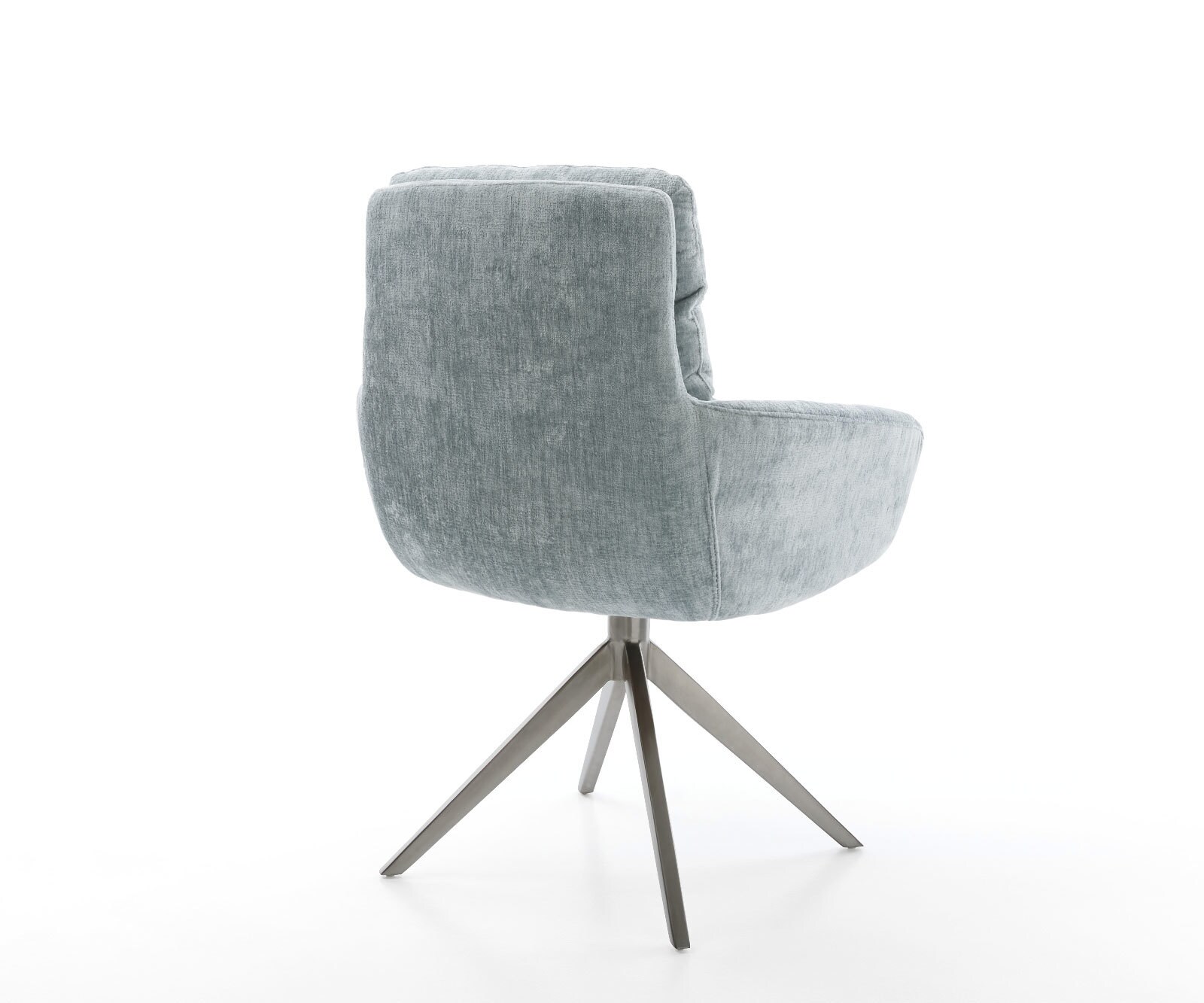 Draaistoel Abelia-Flex met armleuning chenille pastelblauw kruisframe breed grafiet 360° draaibaar rocker-functie 5