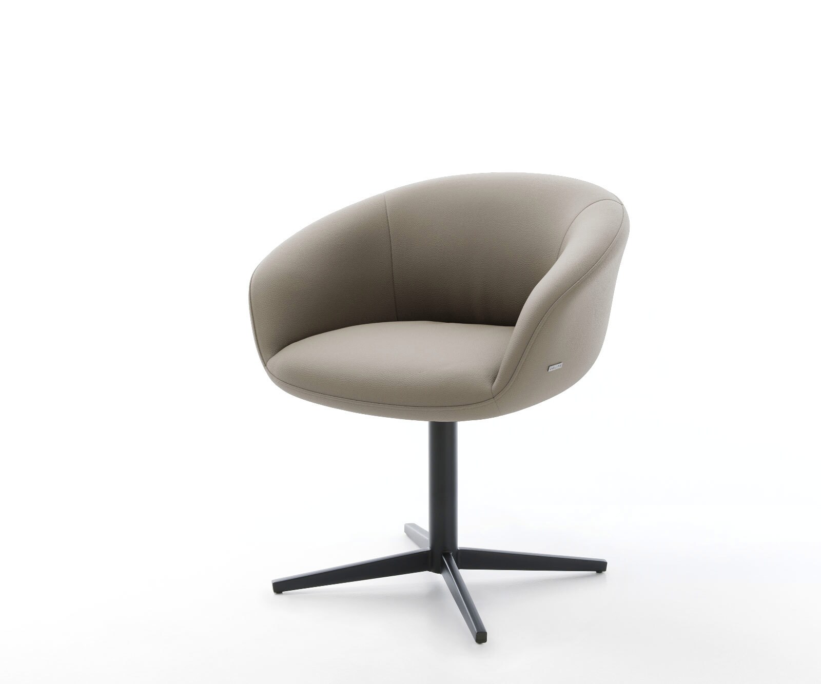 Draaistoel Vinka-Flex met armleuning echt leer mud kruispoot zwart 360° draaibaar pocketveer kern 1