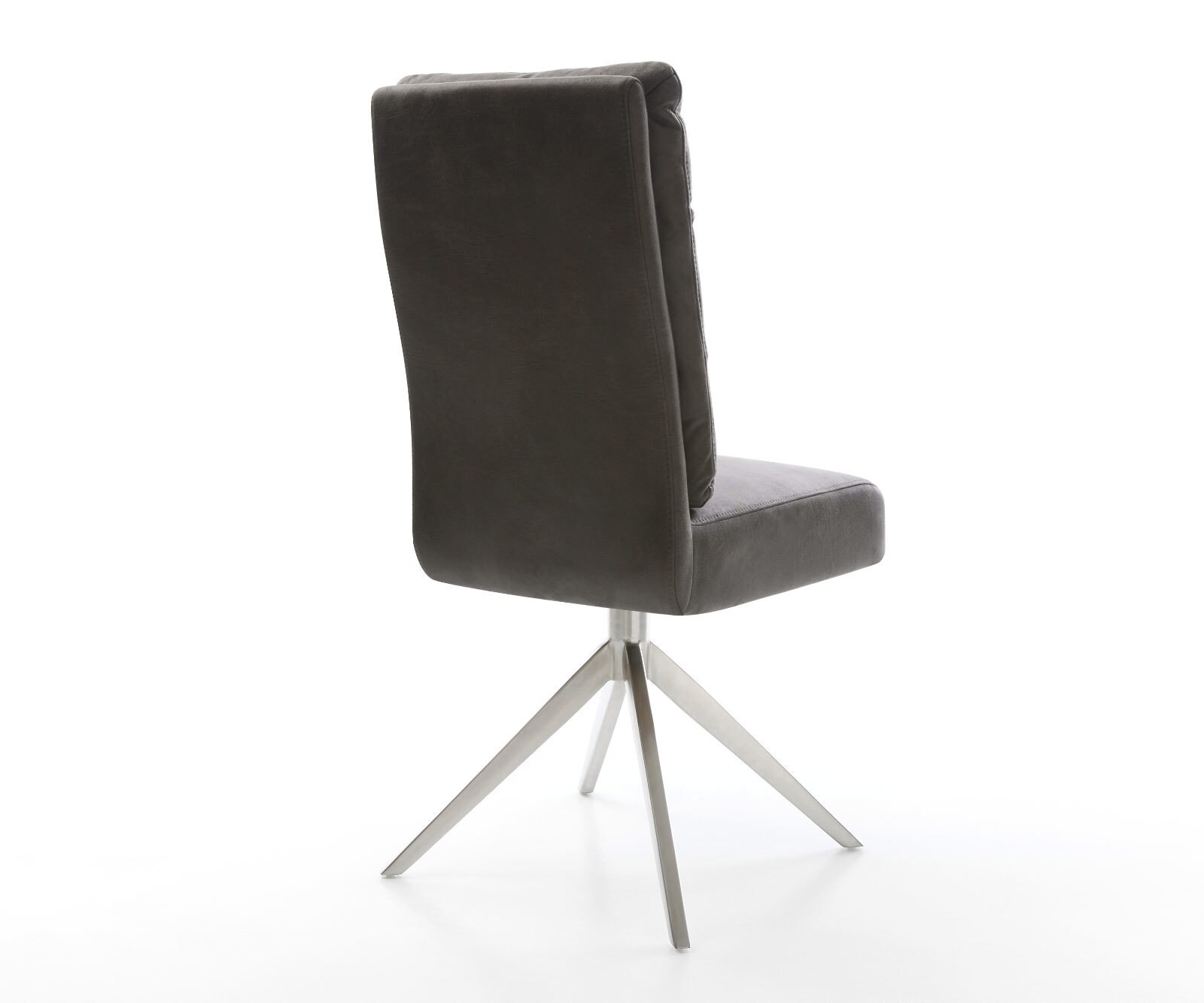 Draaistoel Pela-Flex microvelours antraciet vintage kruisframe breed roestvrij staal 360° draaibaar rocker-functie pocketveer kern 4