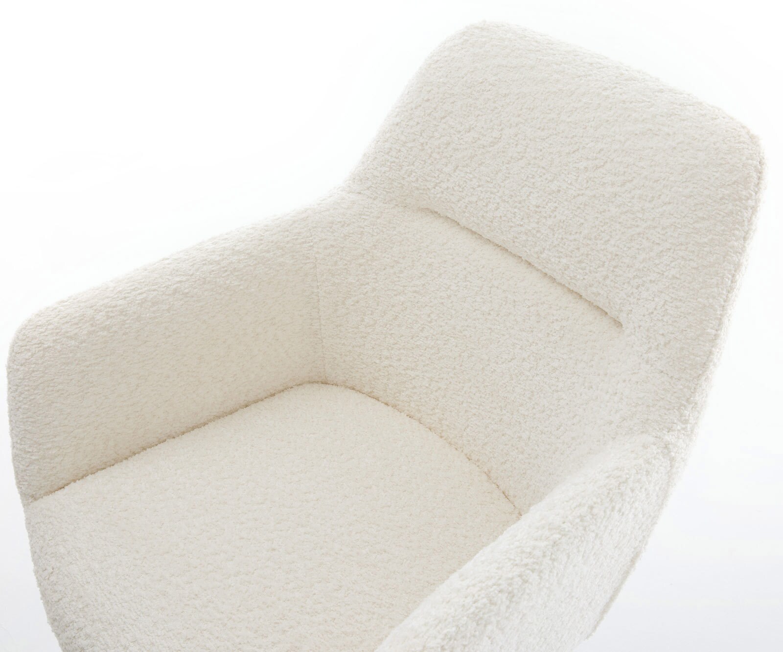 Draaistoel Pejo-Flex bouclé wit kruispoot grafiet 360° draaibaar rocker-functie pocketveer kern 4