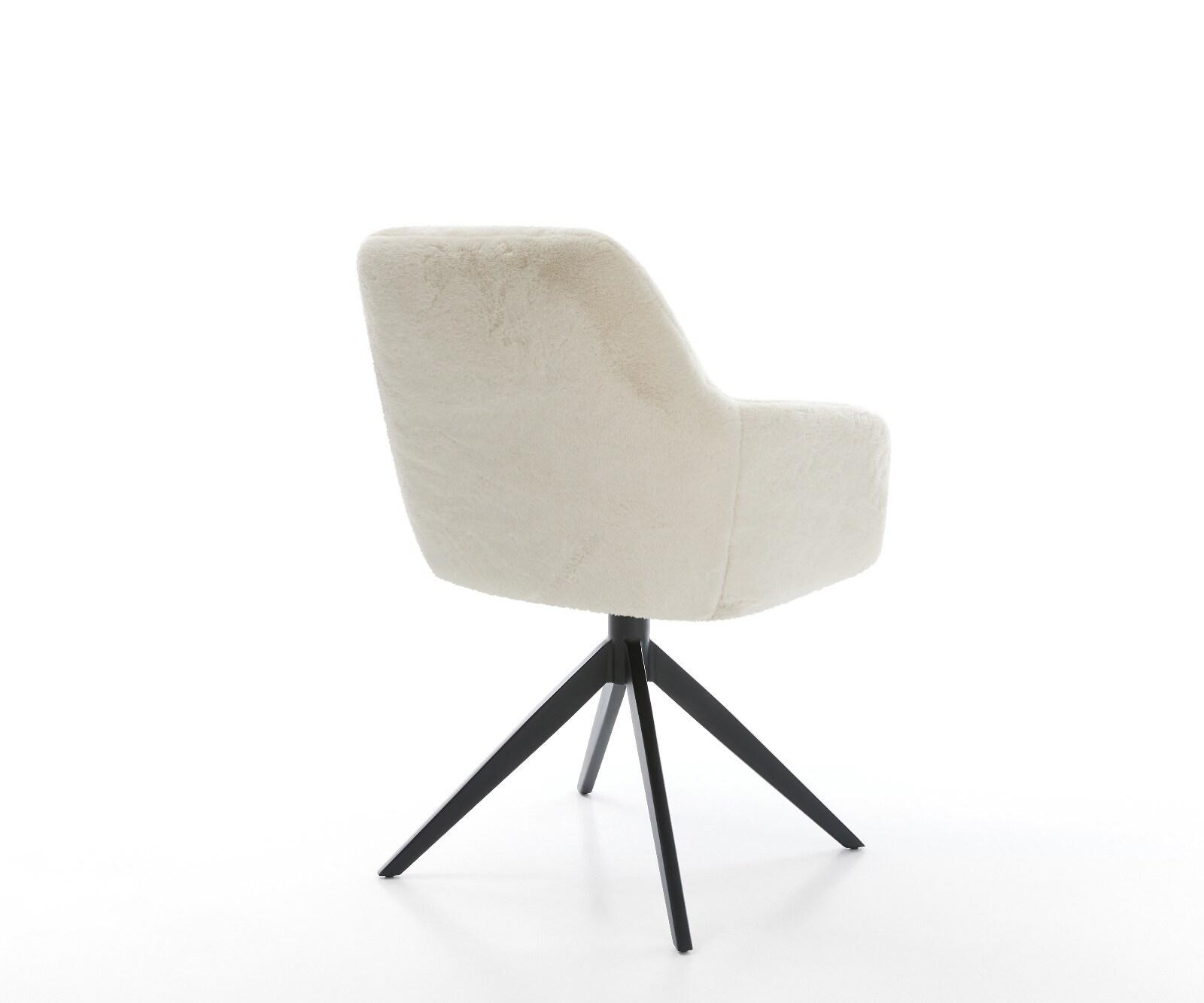 Draaistoel Pejo-Flex pluchen crème-wit kruisframe breed zwart 360° draaibaar rocker-functie pocketveer kern 5