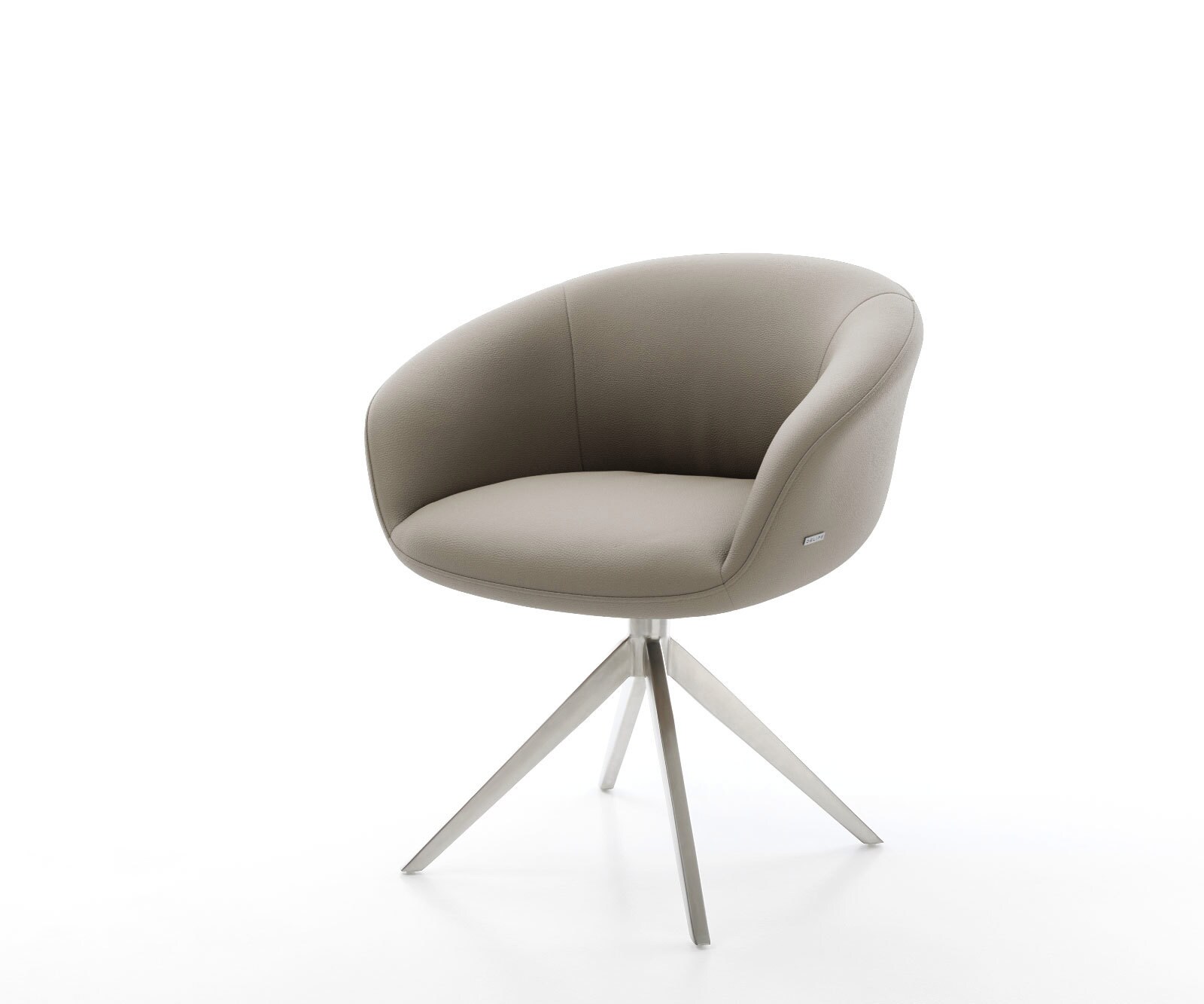 Draaistoel Vinka-Flex met armleuning echt leer mud kruisframe breed roestvrij staal 360° draaibaar rocker-functie pocketveer kern