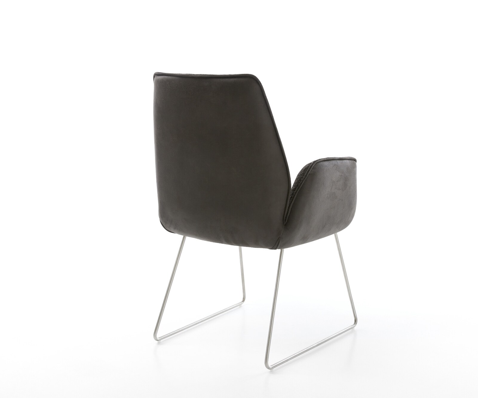 Eetkamerstoel Zoa-Flex materiaalmix zwart slipframe roestvrij staal pocketveer kern 5