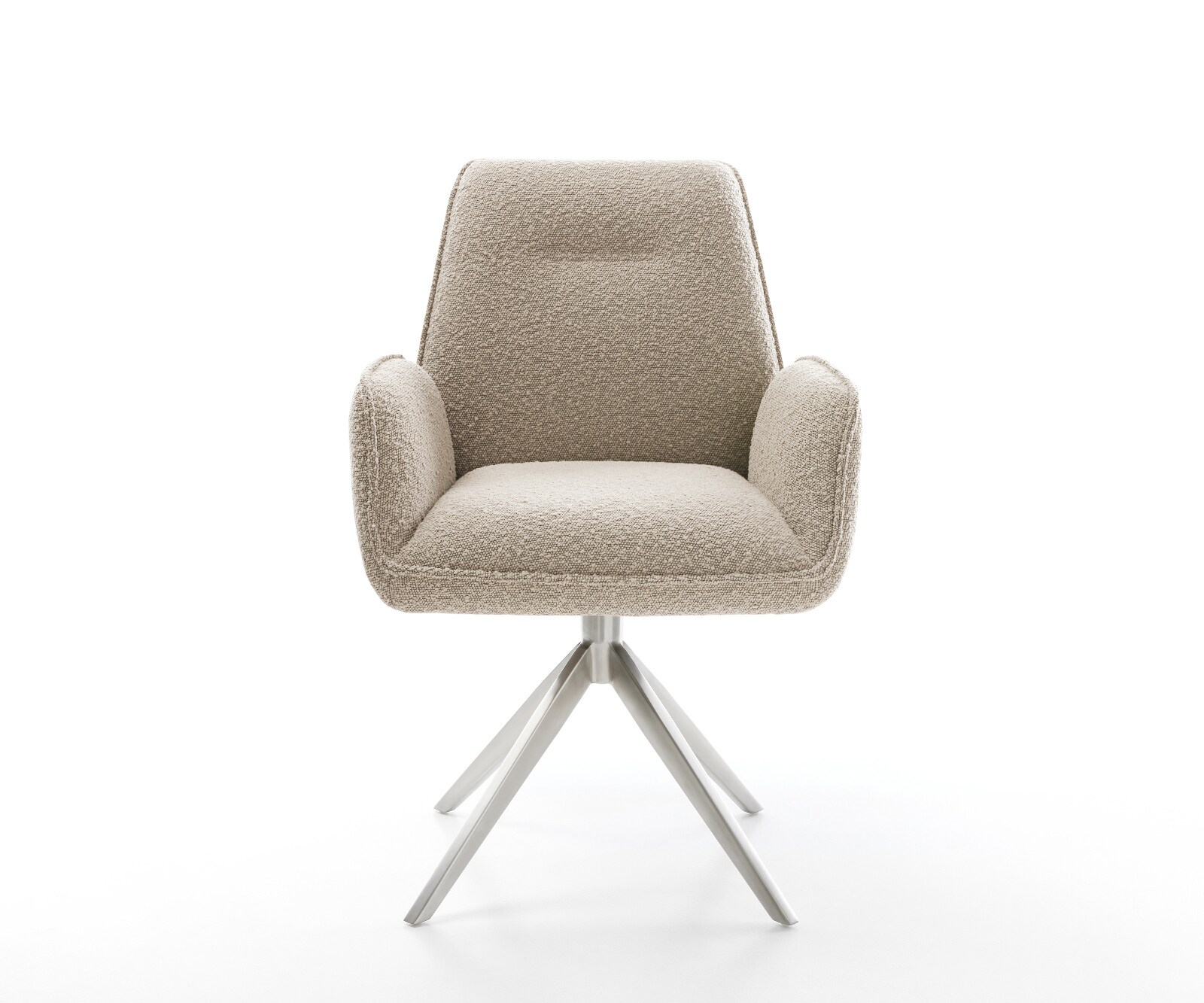 Draaistoel Zoa-Flex bouclé mud kruisframe breed roestvrij staal 360° draaibaar rocker-functie pocketveer kern 1