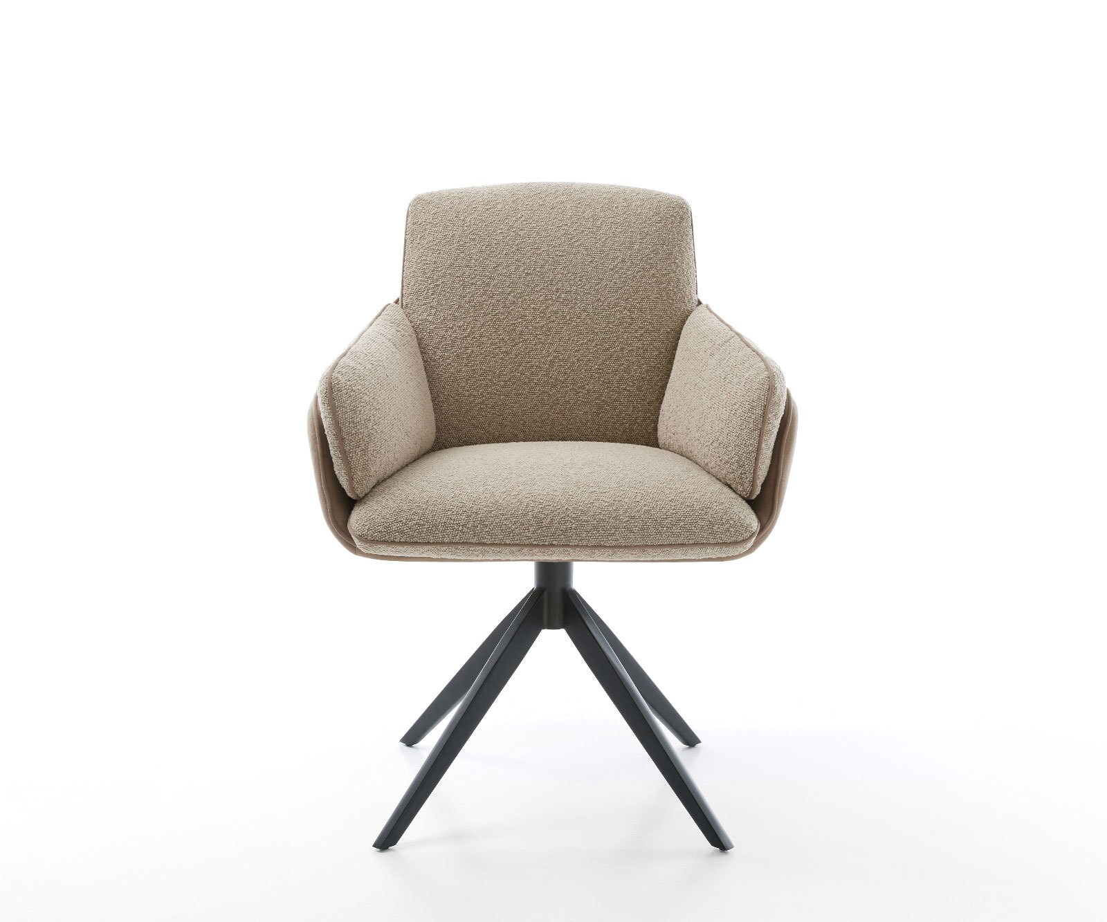 Draaistoel Luan-Flex met armleuning materiaalmix mud kruisframe breed zwart 360° draaibaar rocker-functie 1