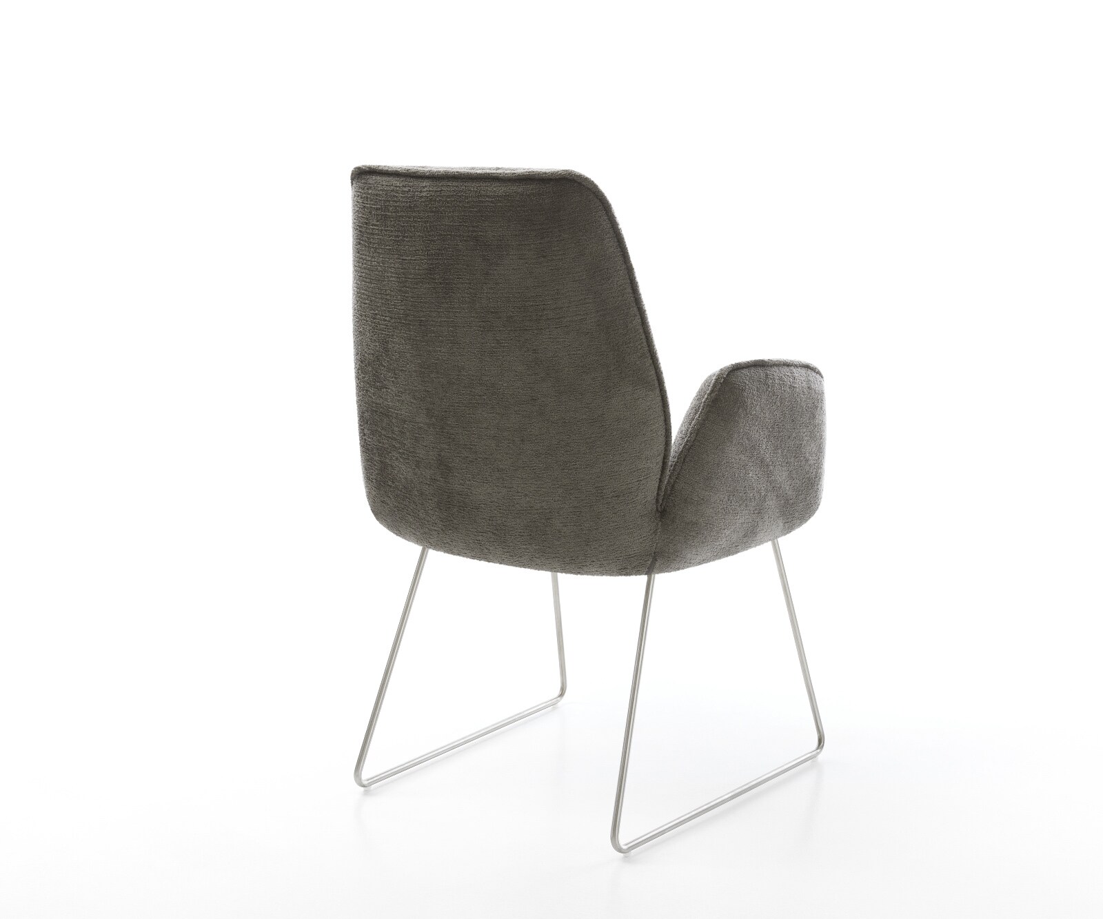 Eetkamerstoel Zoa-Flex bouclé zacht mud slipframe roestvrij staal pocketveer kern 4