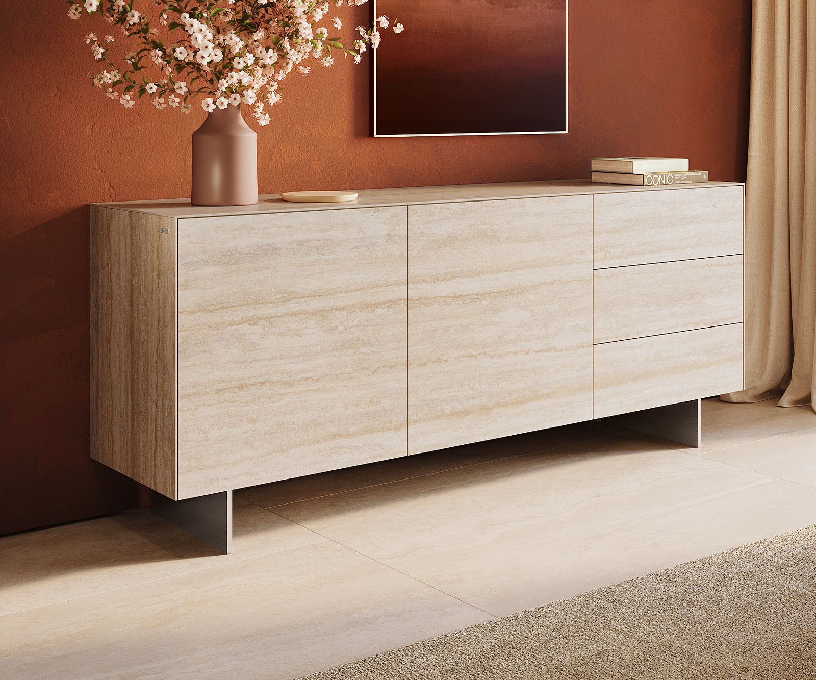 Poot zwevend effect 15 cm roestvrij staal voor kasten met een diepte van 45 cm (set van 2) 2