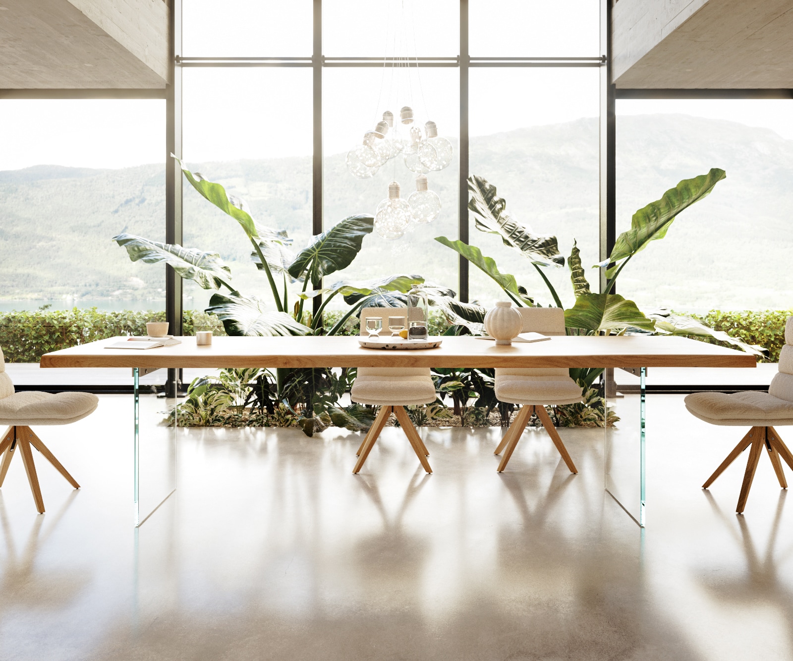 Eettafel Edge 300x100 eiken natuur glas Live-Edge 3 Eettafel Edge 300x100 eiken natuur glas Live-Edge 3