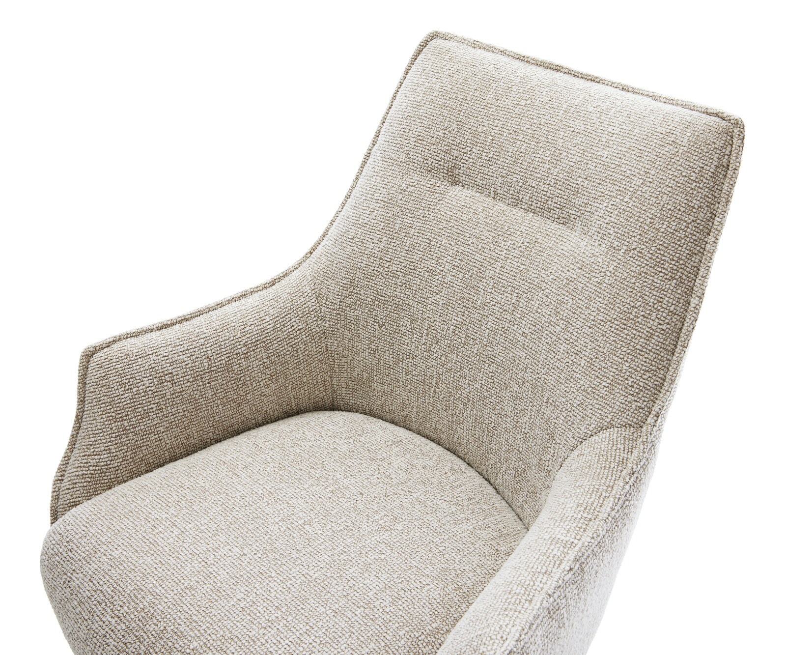Draaistoel Alja-Flex met armleuning geweven stof beige kruisframe breed roestvrij staal 360° draaibaar rocker-functie pocketveer kern 4