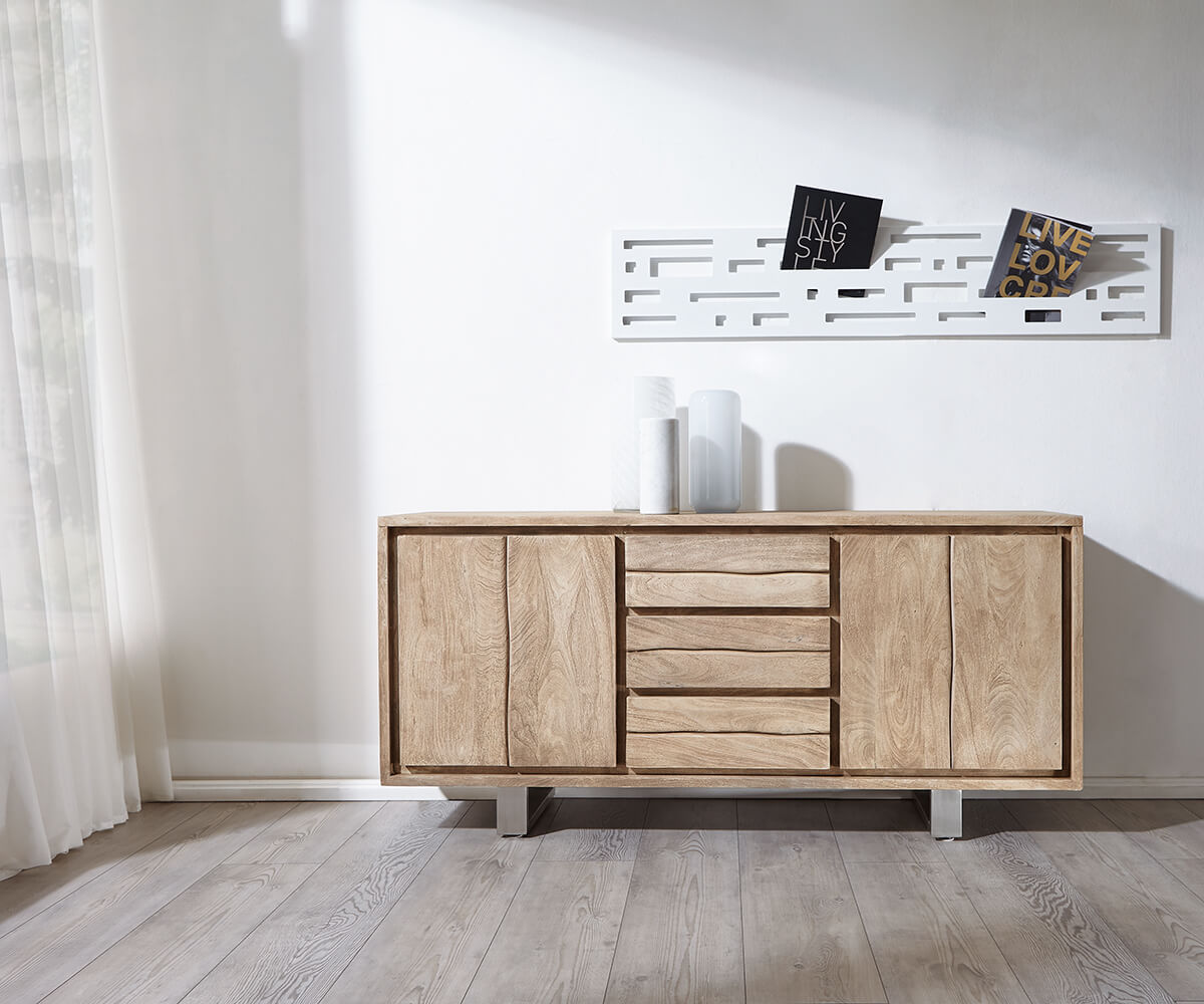 Dressoir Live-Edge 172 cm acacia champagne 3 laden 4 deuren 2