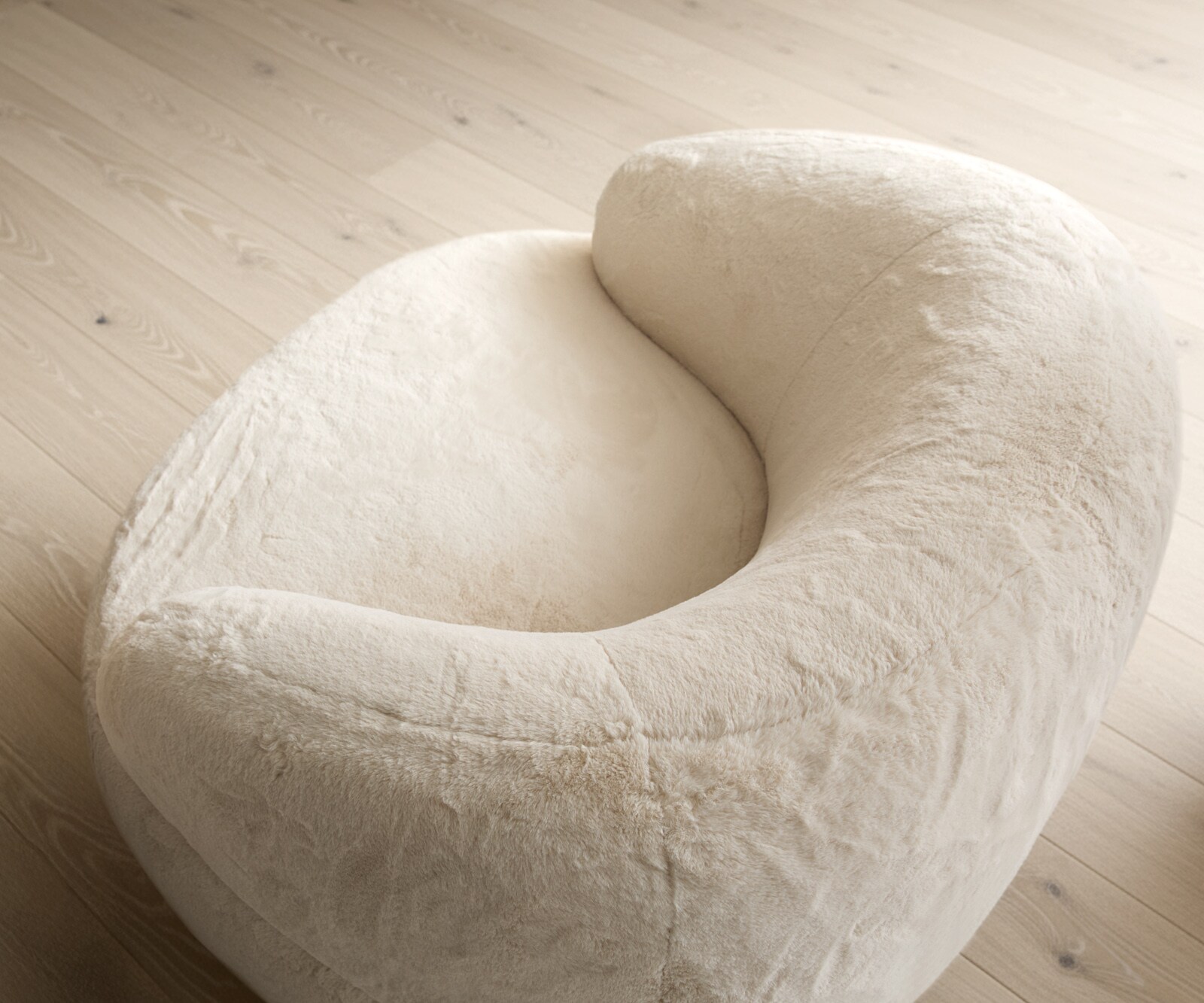 Fauteuil Nova 88x88 cm Pluche crème-wit 3