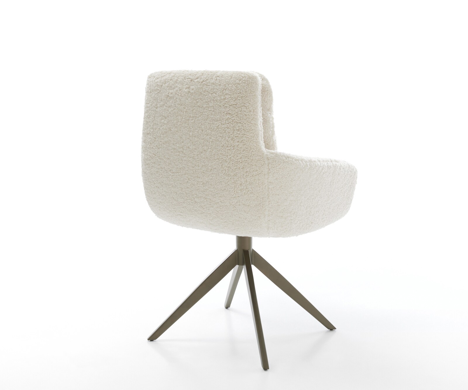 Draaistoel Abelia-Flex met armleuning teddy beige kruisframe breed afwerking met titanium 360° draaibaar rocker-functie 5