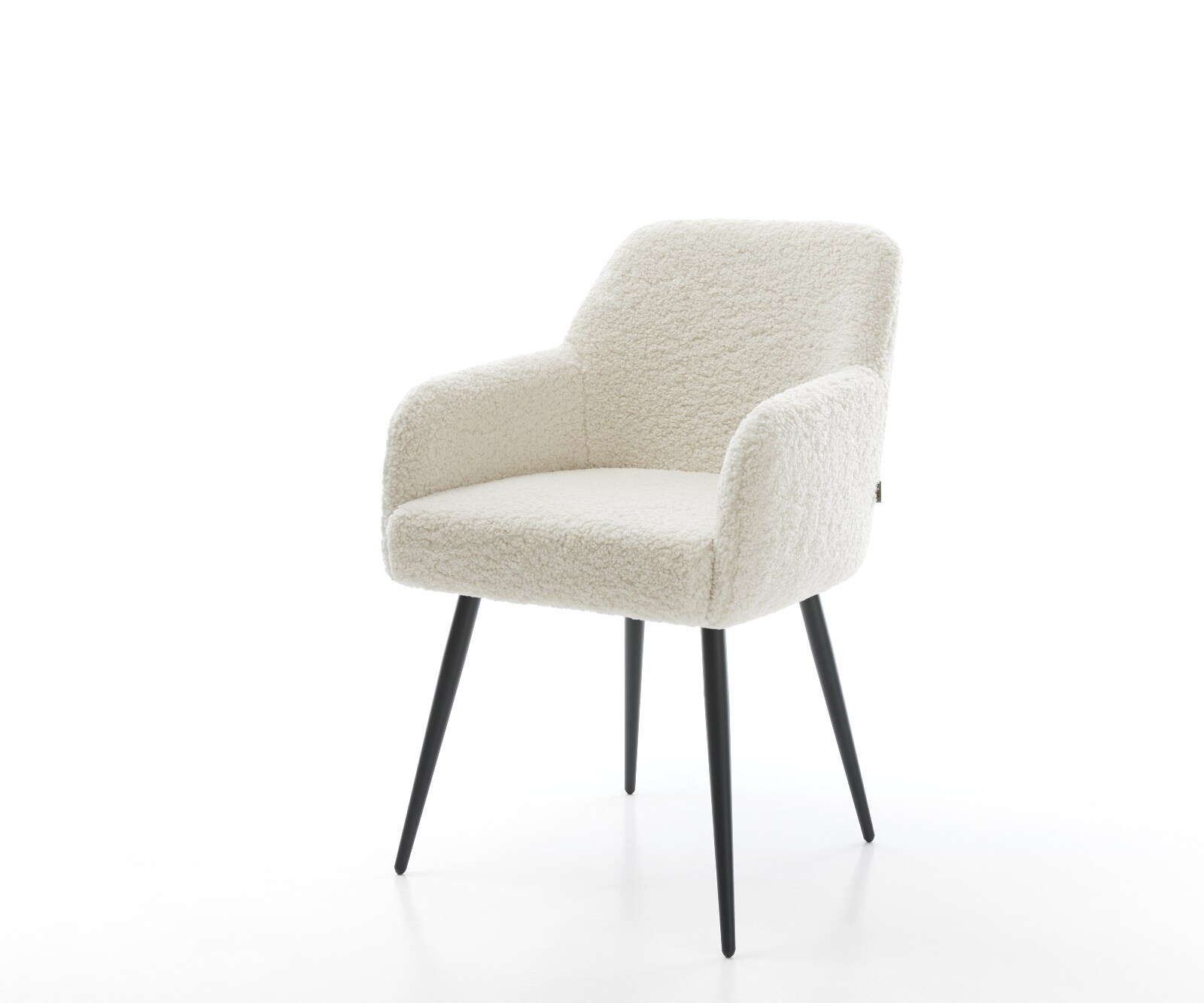 Eetkamerstoel Greg-Flex teddy beige 4-poot conisch zwart pocketveer kern 1