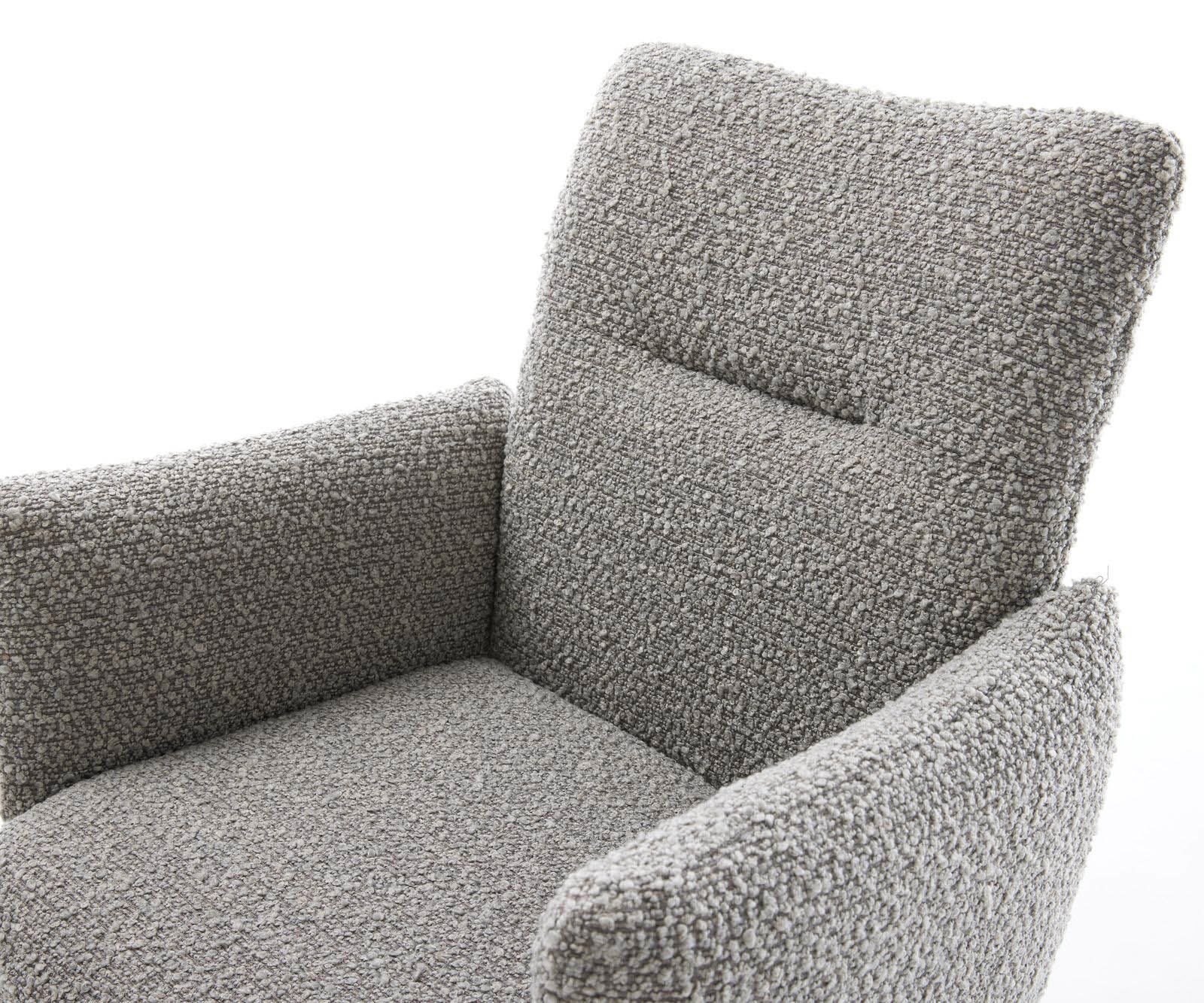 Sledemodel Jova-Flex met armleuning bouclé zilver grijs sledemodel vlak afwerking met titanium pocketveer kern 3 Sledemodel Jova-Flex met armleuning bouclé zilver grijs sledemodel vlak afwerking met titanium pocketveer kern 3