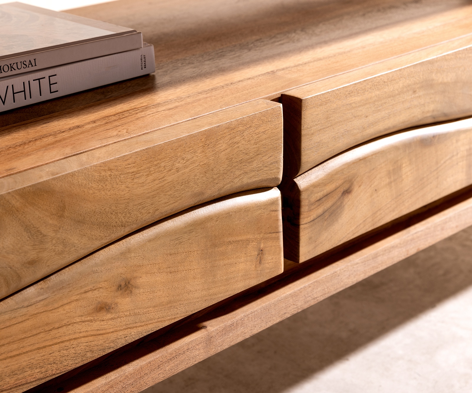 TV-meubel Live-Edge 190 cm acacia natuur 4 laden 4 TV-meubel Live-Edge 190 cm acacia natuur 4 laden 4