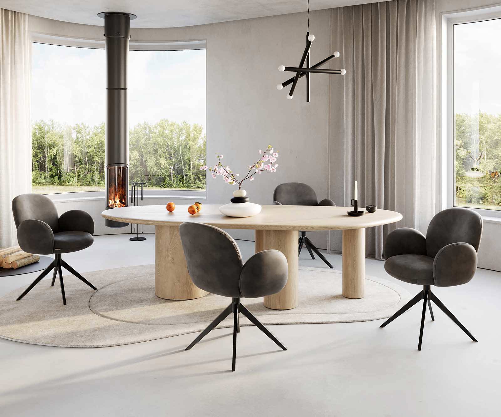 Draaistoel Nube-Flex met armleuning microvelours antraciet vintage kruisframe breed zwart 360° draaibaar pocketveer kern 3 Draaistoel Nube-Flex met armleuning microvelours antraciet vintage kruisframe breed zwart 360° draaibaar pocketveer kern 3