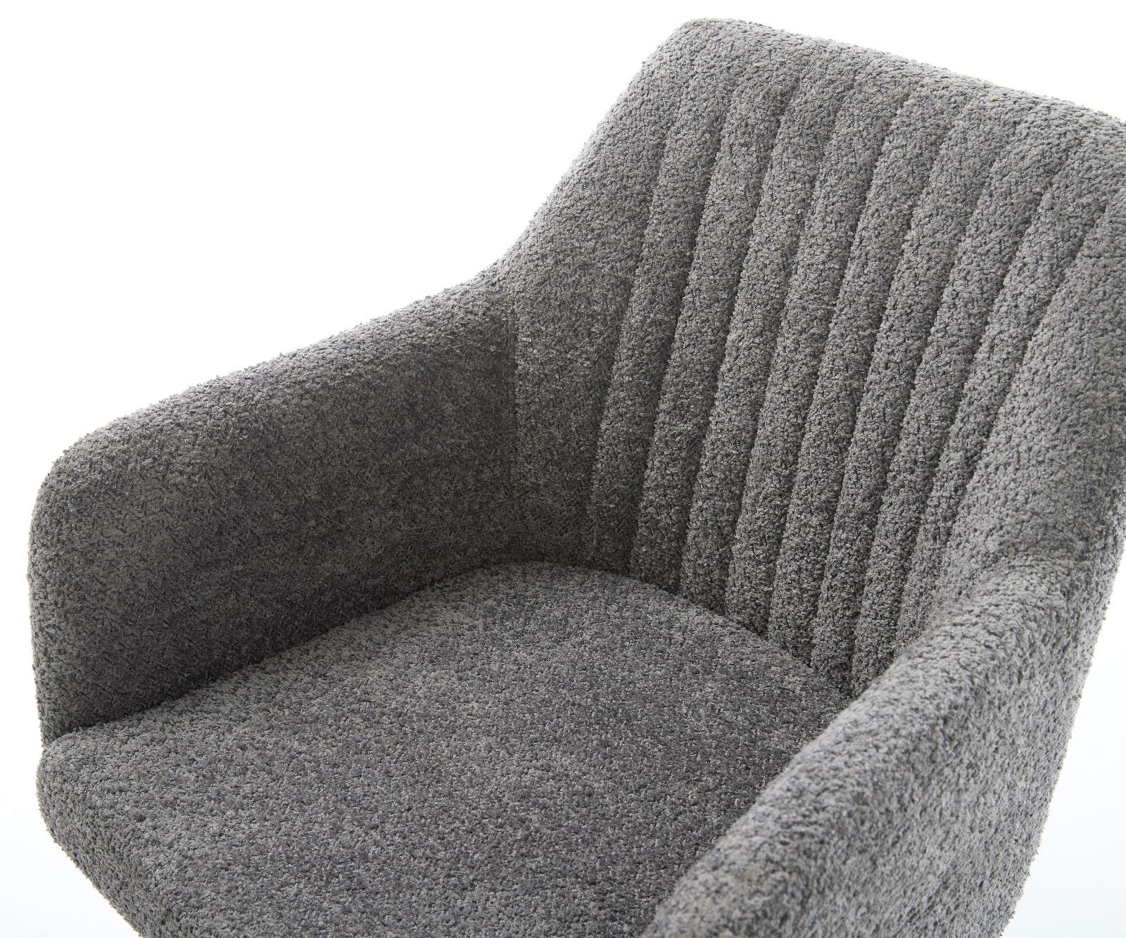 Eetkamerstoel Greg-Flex bouclé grijs slipframe zwart pocketveer kern 4