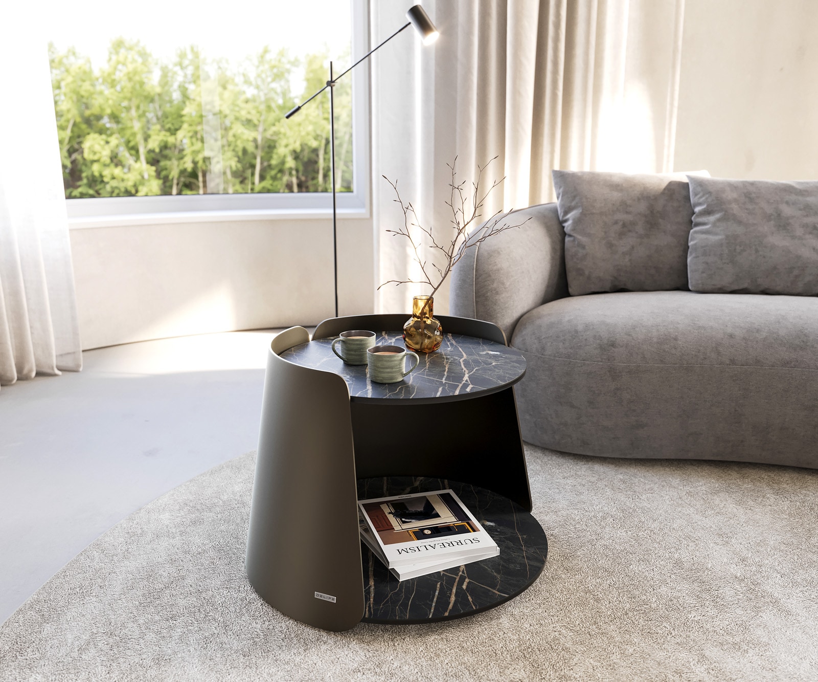 Salontafel Daban 50x50 cm keramiek frame metaal 1 Salontafel Daban 50x50 cm keramiek frame metaal 1