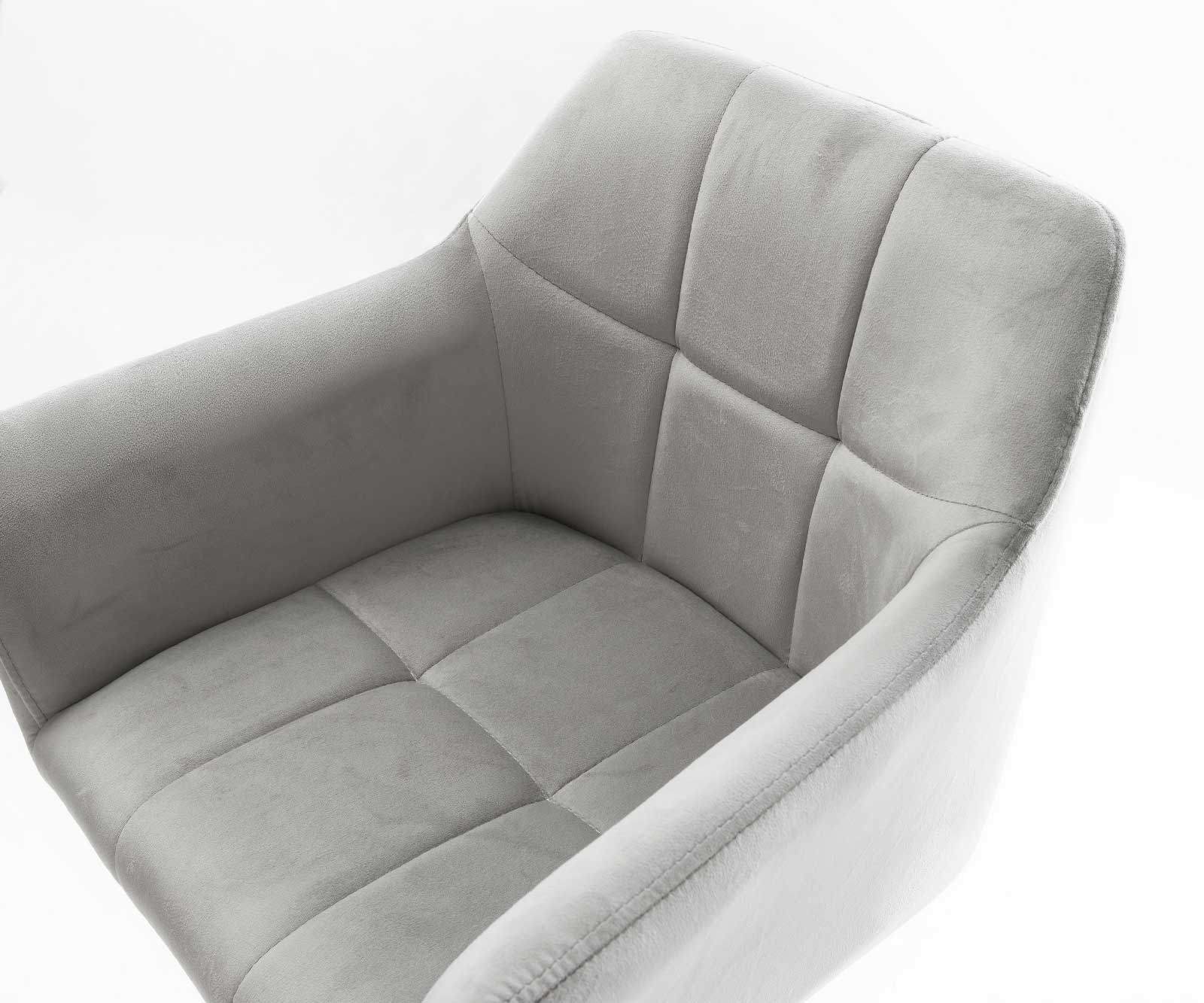 Barstoel Yulo-Flex fluweel grijs slipframe roestvrij staal 3