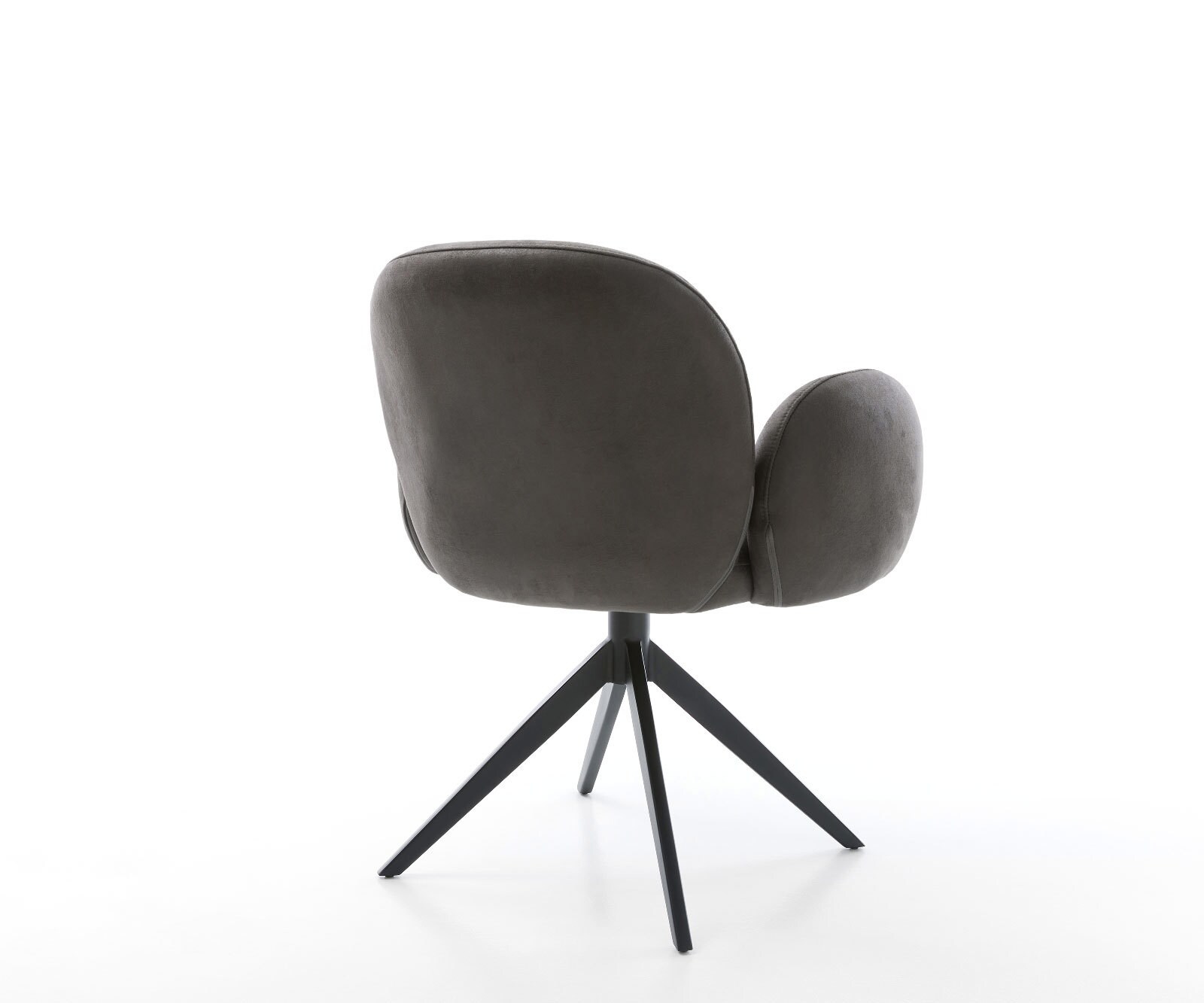 Draaistoel Nube-Flex met armleuning microvelours antraciet vintage kruisframe breed zwart 360° draaibaar rocker-functie pocketveer kern 4
