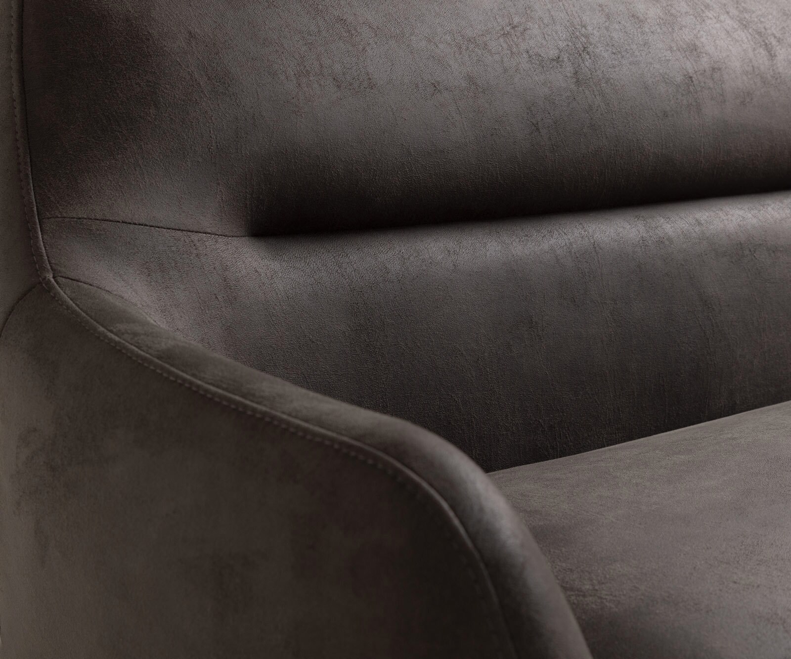 Eetkamerbank Taya-Flex 200 cm microvelours anthraciet vintage platte sledebasis afwerking met titaniumeffect pocketvering 6