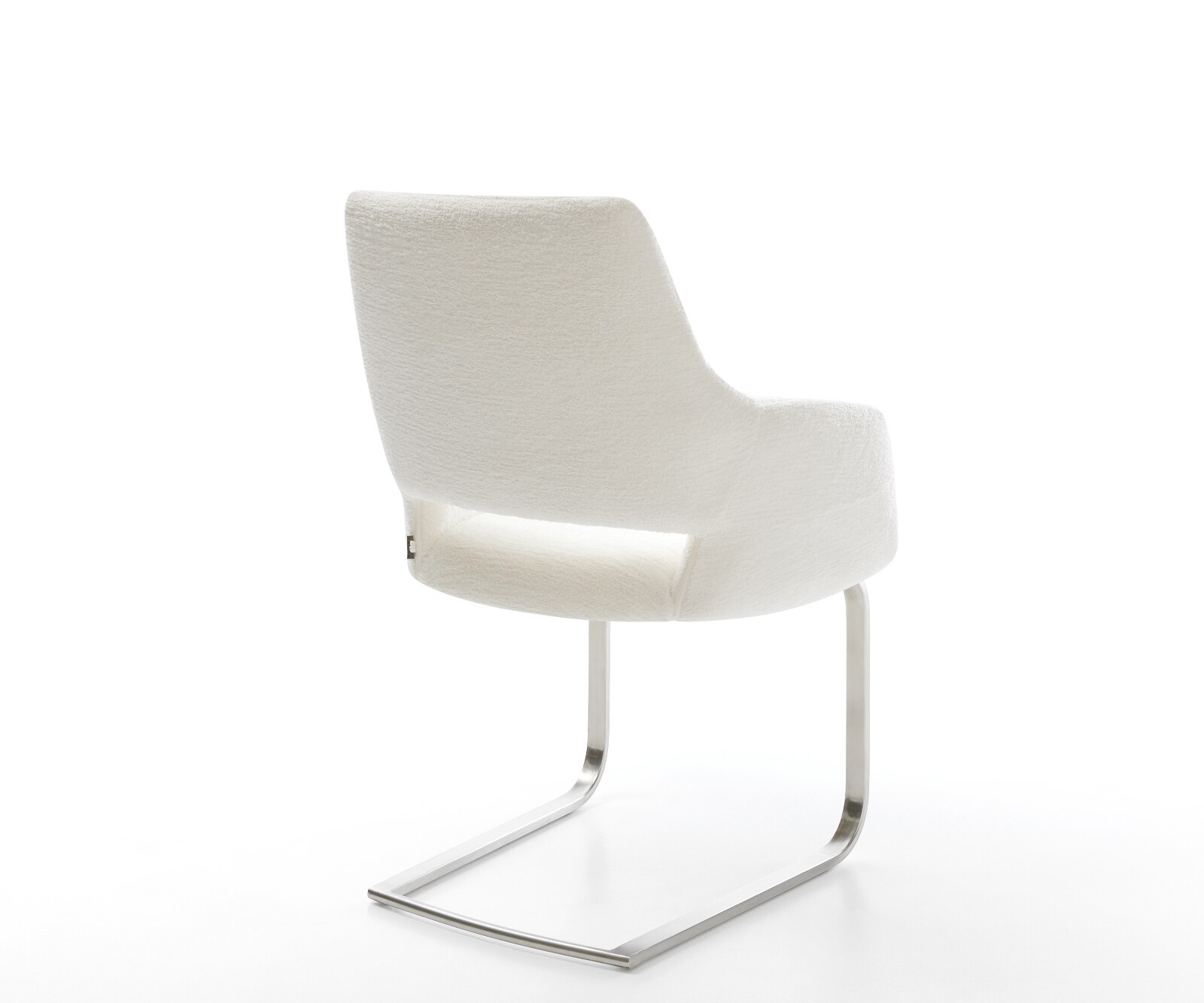 Sledemodel Yago-Flex met armleuning bouclé zacht beige sledemodel vlak roestvrij staal pocketveer kern 5