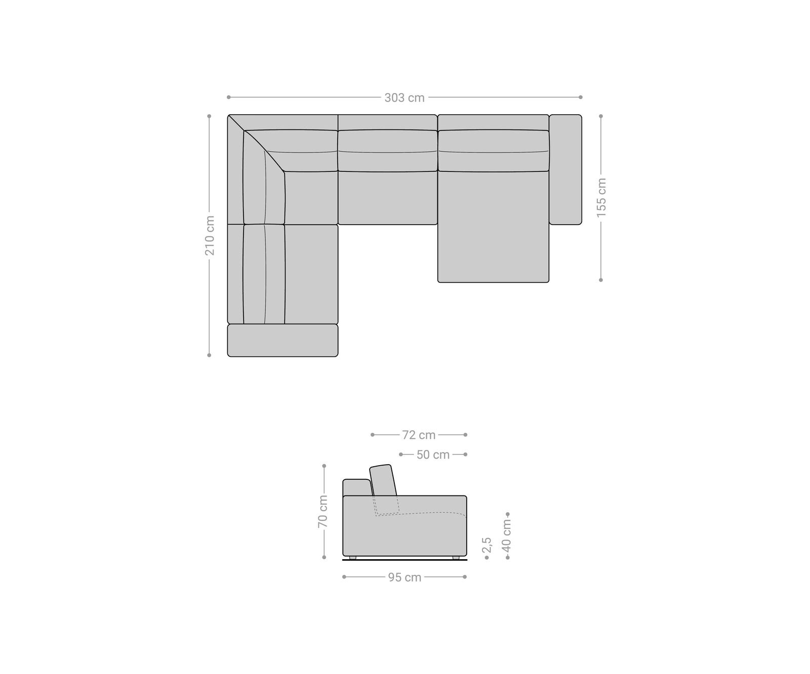 Woonlandschap Lanzo 300x210 cm kunstleer vintage antraciet met variabele recamière 7