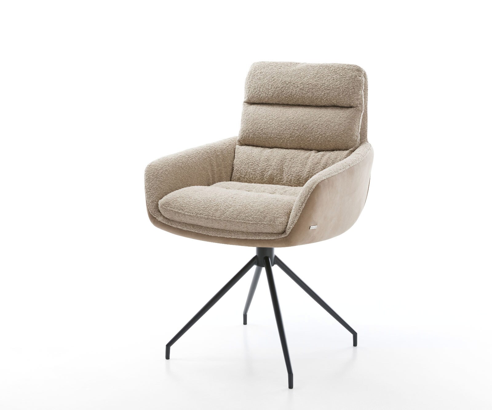 Draaistoel Abelia-Flex met armleuning materiaalmix mud kruisframe conisch zwart 180° draaibaar