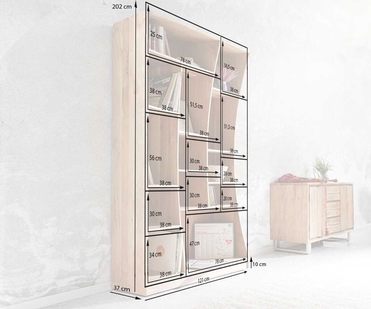 Staande-kast Live-Edge 242 cm acacia natuur 2er Set 9