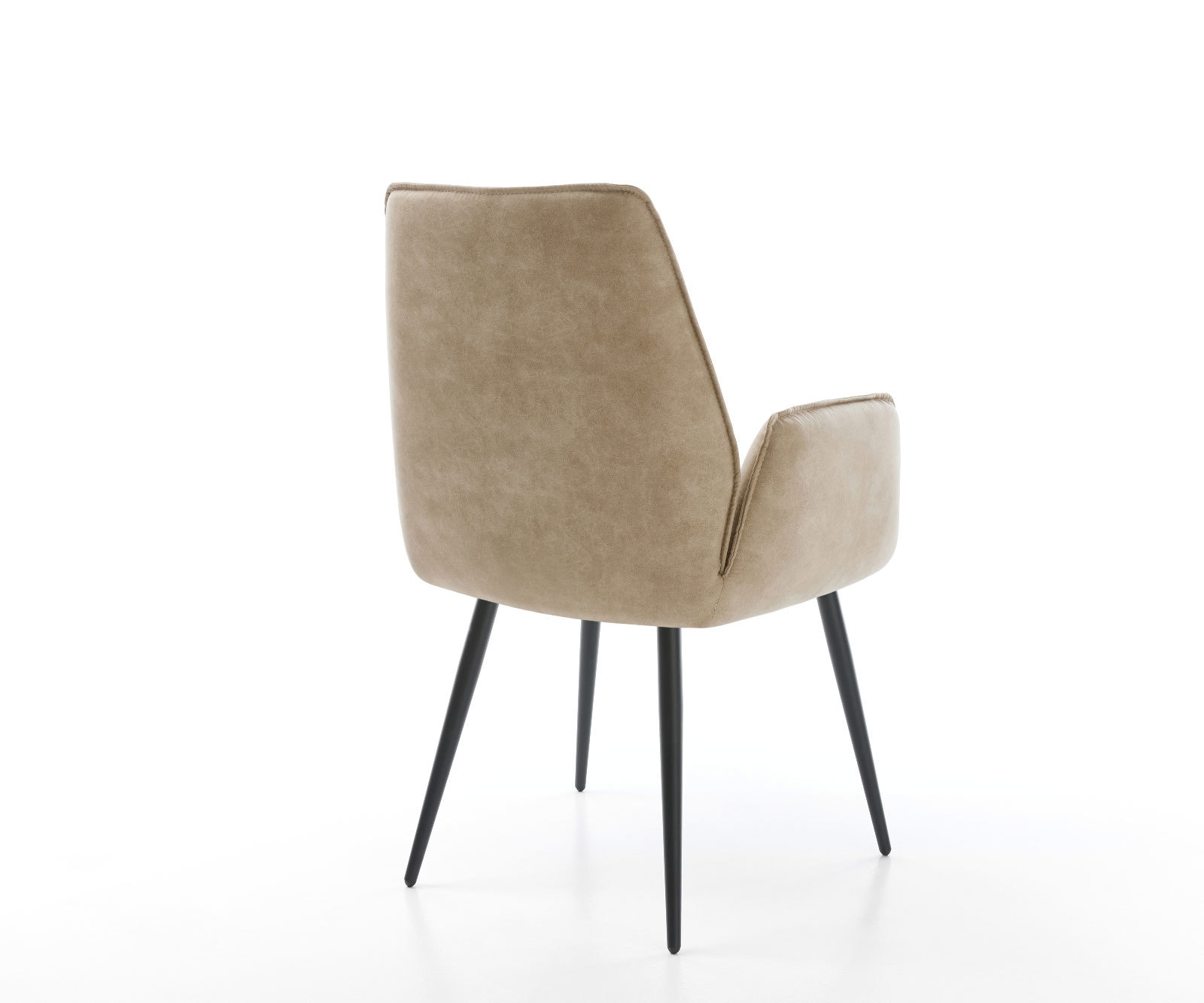 Eetkamerstoel Zoa-Flex microvelours beige vintage 4-poot conisch zwart pocketveer kern 4 Eetkamerstoel Zoa-Flex microvelours beige vintage 4-poot conisch zwart pocketveer kern 4
