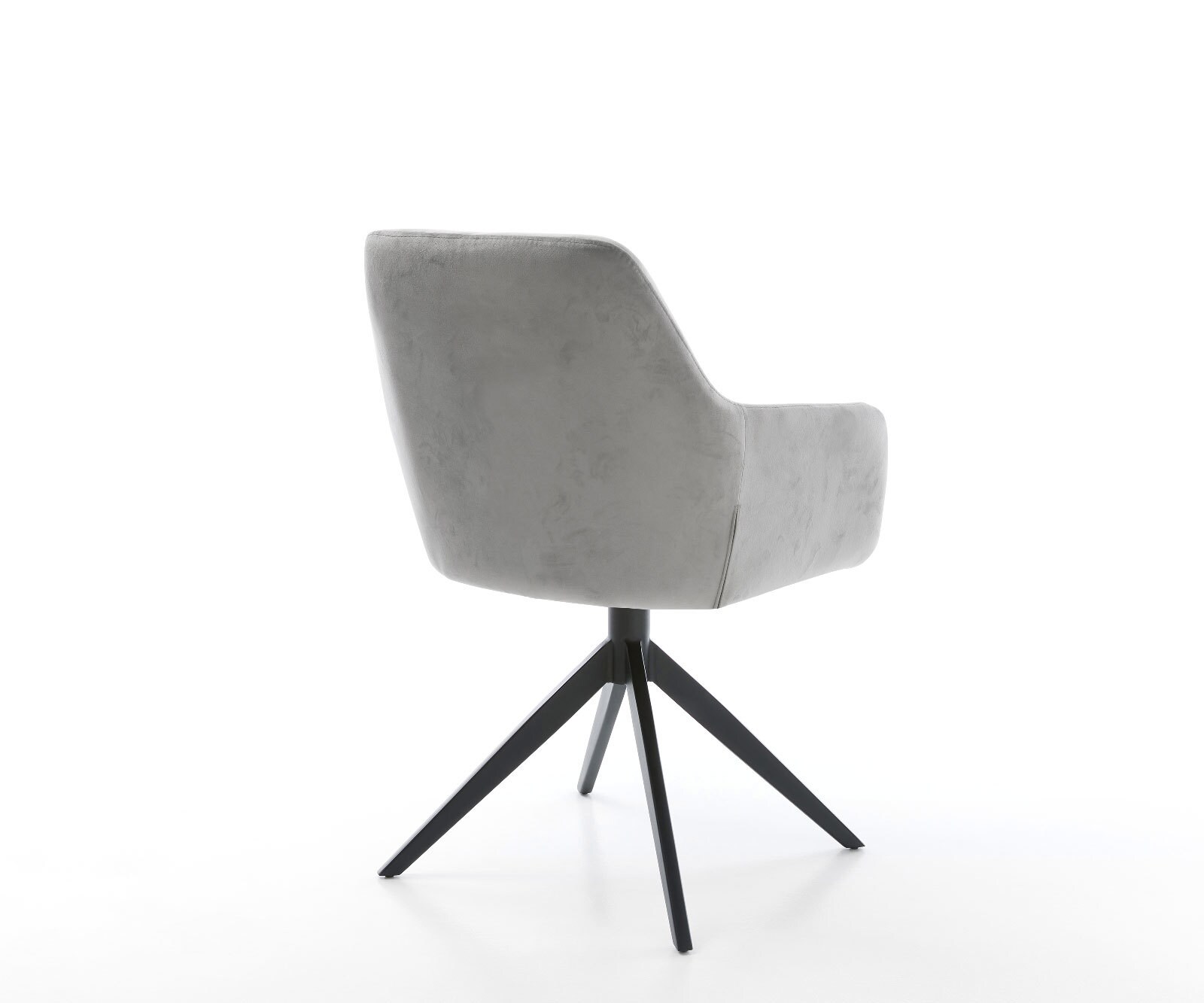 Draaistoel Pejo-Flex fluweel grijs kruisframe breed zwart 360° draaibaar rocker-functie pocketveer kern 4