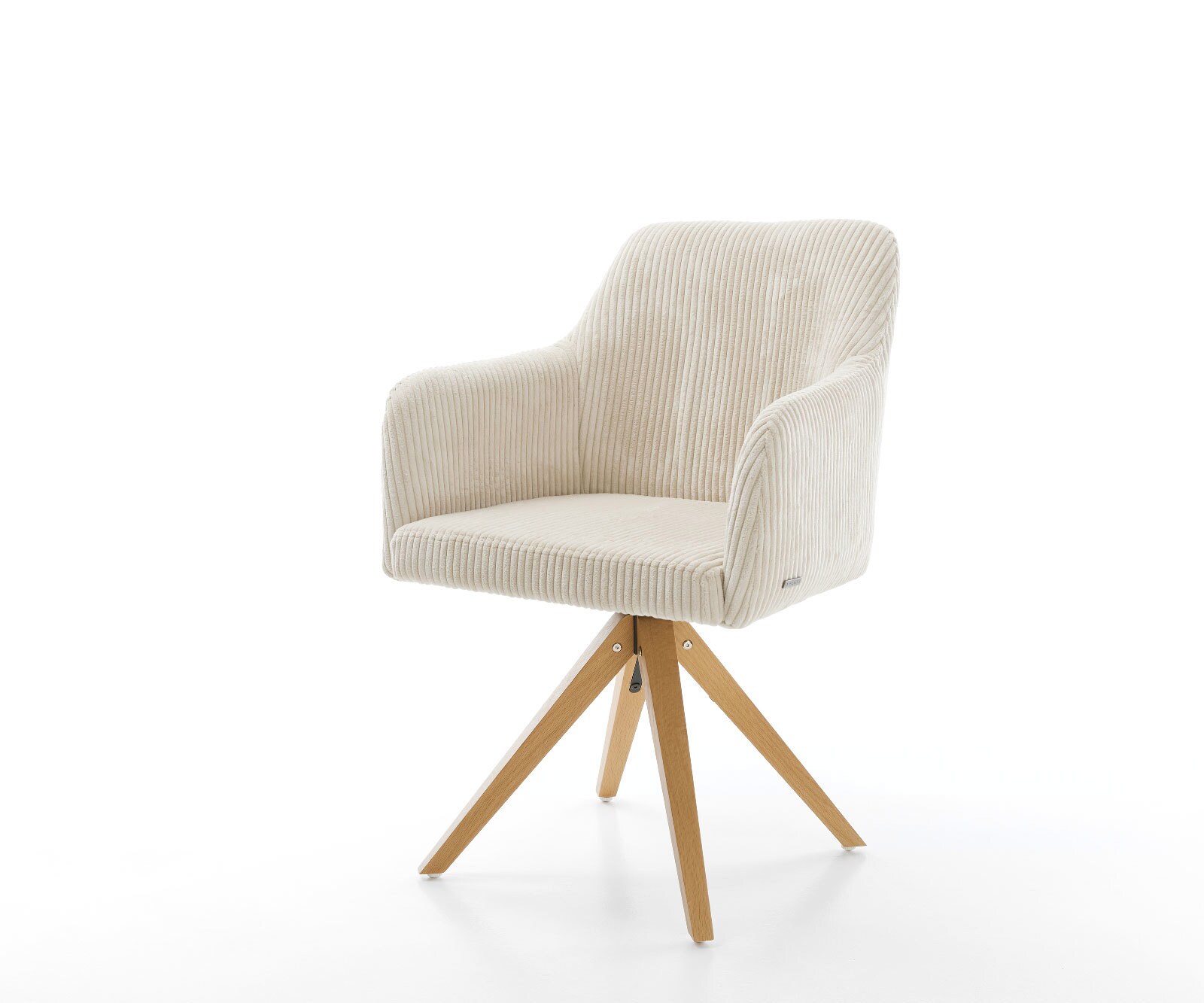 Eetkamerstoel Greg-Flex koord beige houten frame hoekig natuur pocketveer kern