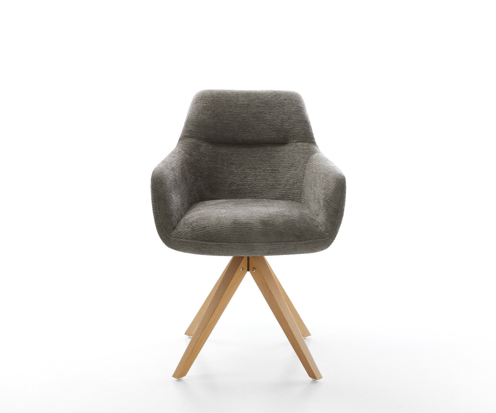 Draaistoel Pejo-Flex bouclé zacht mud houten frame hoekig natuur 360° draaibaar pocketveer kern 2