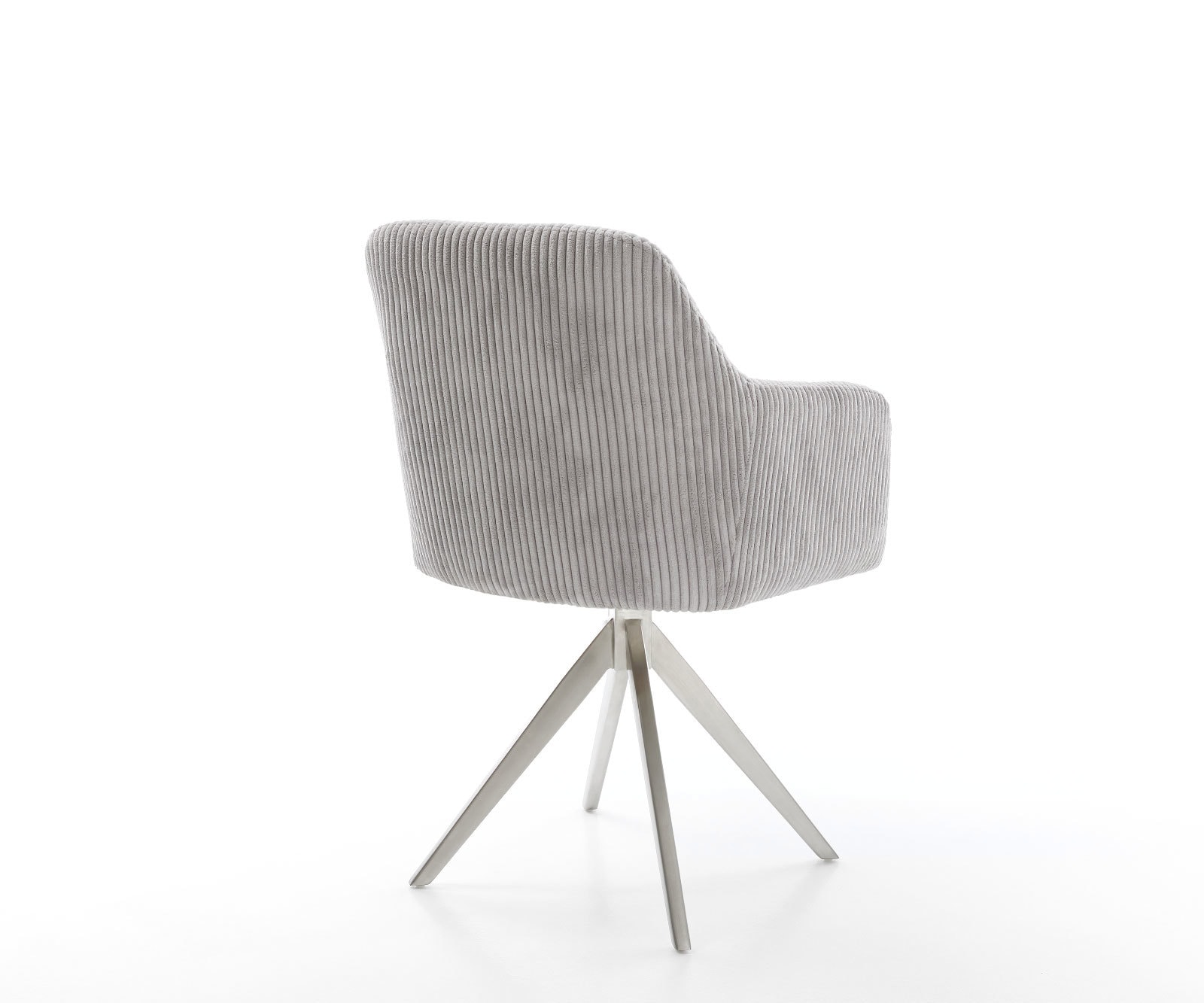 Eetkamerstoel Greg-Flex koord zilver grijs kruisframe hoekig roestvrij staal pocketveer kern 4 Eetkamerstoel Greg-Flex koord zilver grijs kruisframe hoekig roestvrij staal pocketveer kern 4