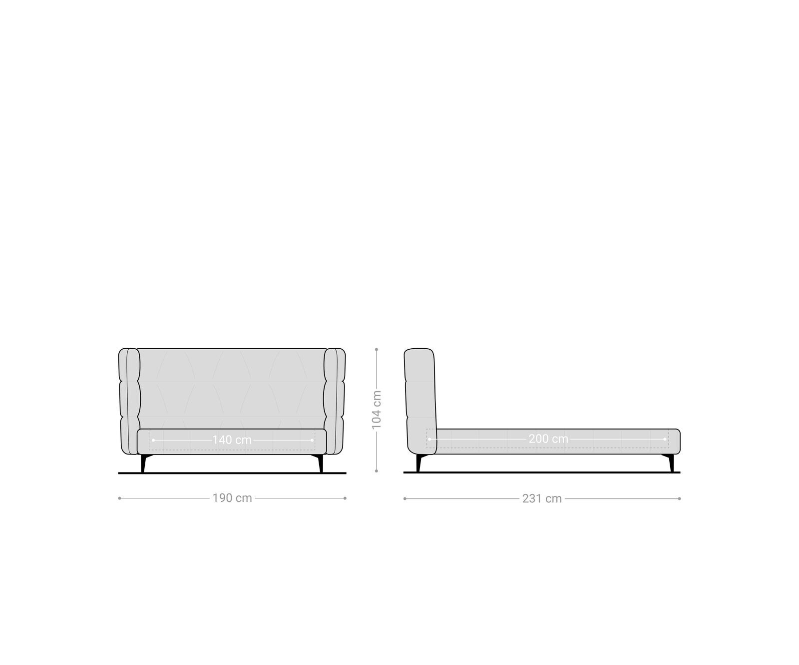 Bedframe Capujo 140x200 cm microvezel grijs 6