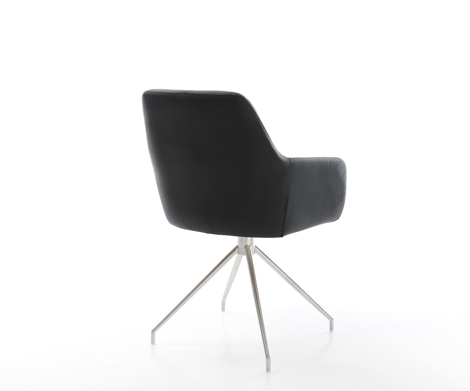 Eetkamerstoel Pejo-Flex echt leer zwart kruisframe conisch roestvrij staal pocketveer kern 4 Eetkamerstoel Pejo-Flex echt leer zwart kruisframe conisch roestvrij staal pocketveer kern 4