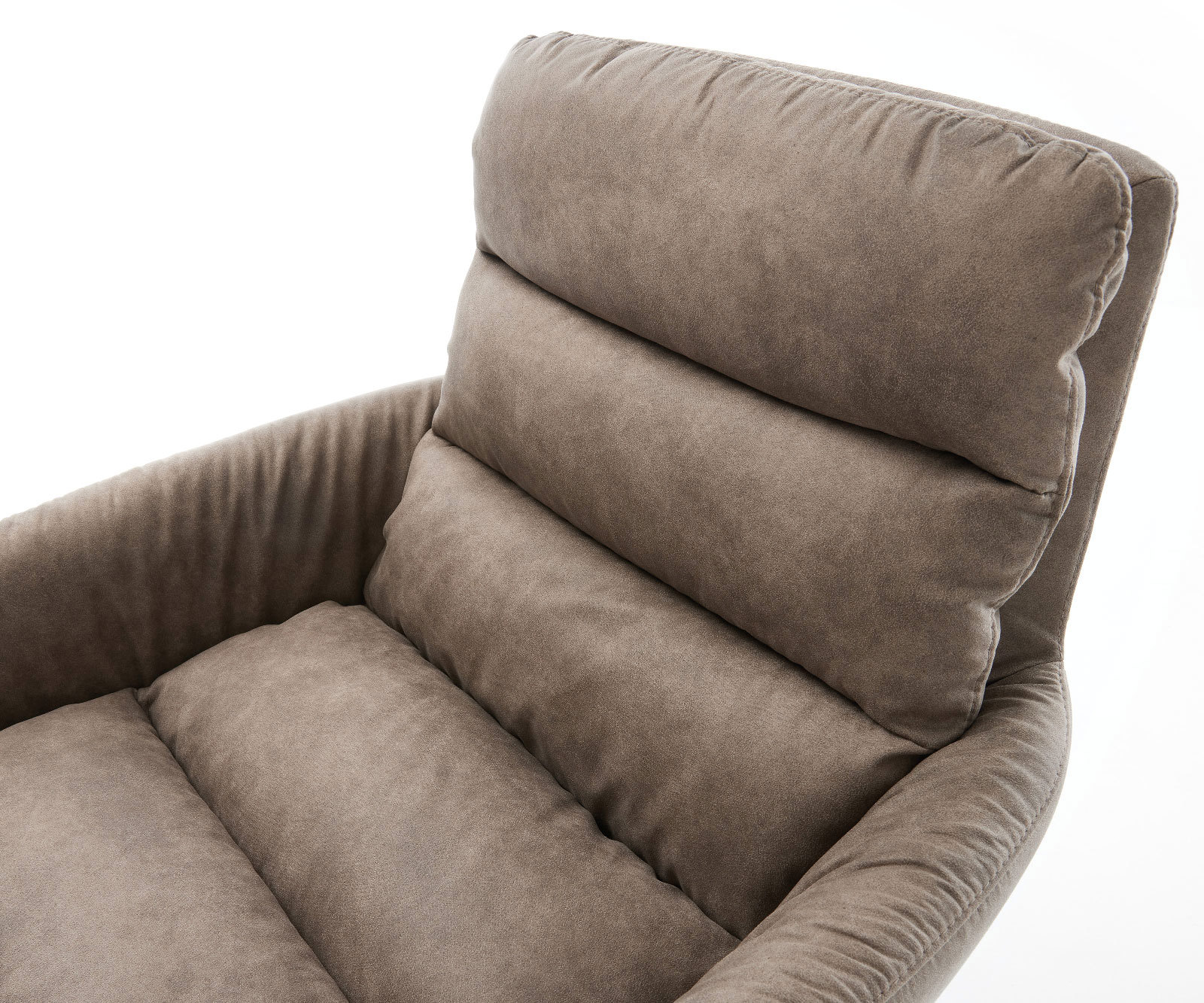 Sledemodel Abelia-Flex met armleuning microvelours taupe vintage sledemodel vlak grafiet 4