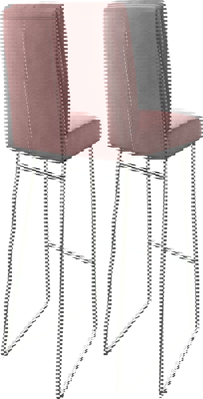 Barstoel Pela-Flex fluweel rosé slipframe roestvrij staal 4