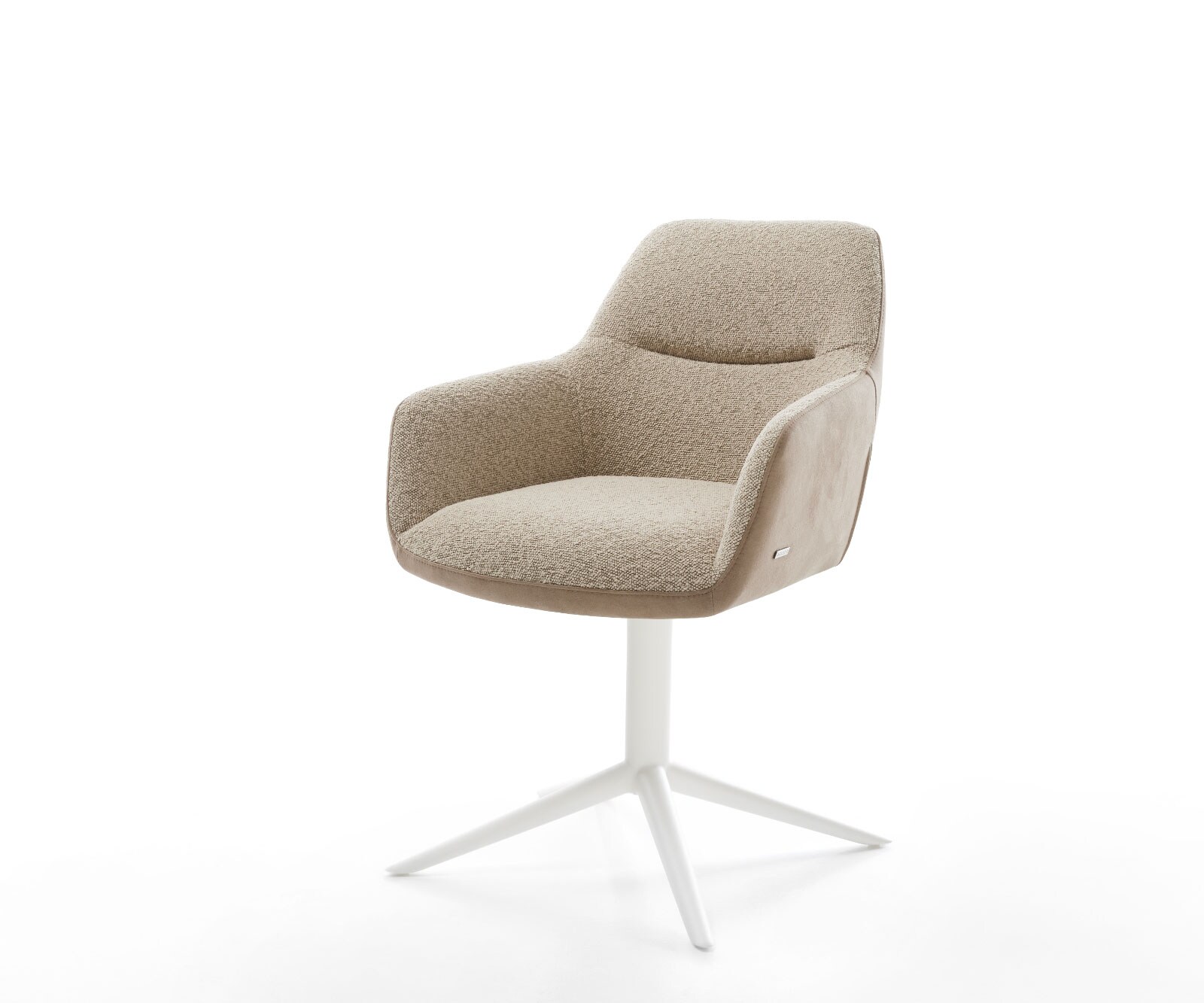 Draaistoel Pejo-Flex materiaalmix mud kruispoot wit 360° draaibaar rocker-functie pocketveer kern