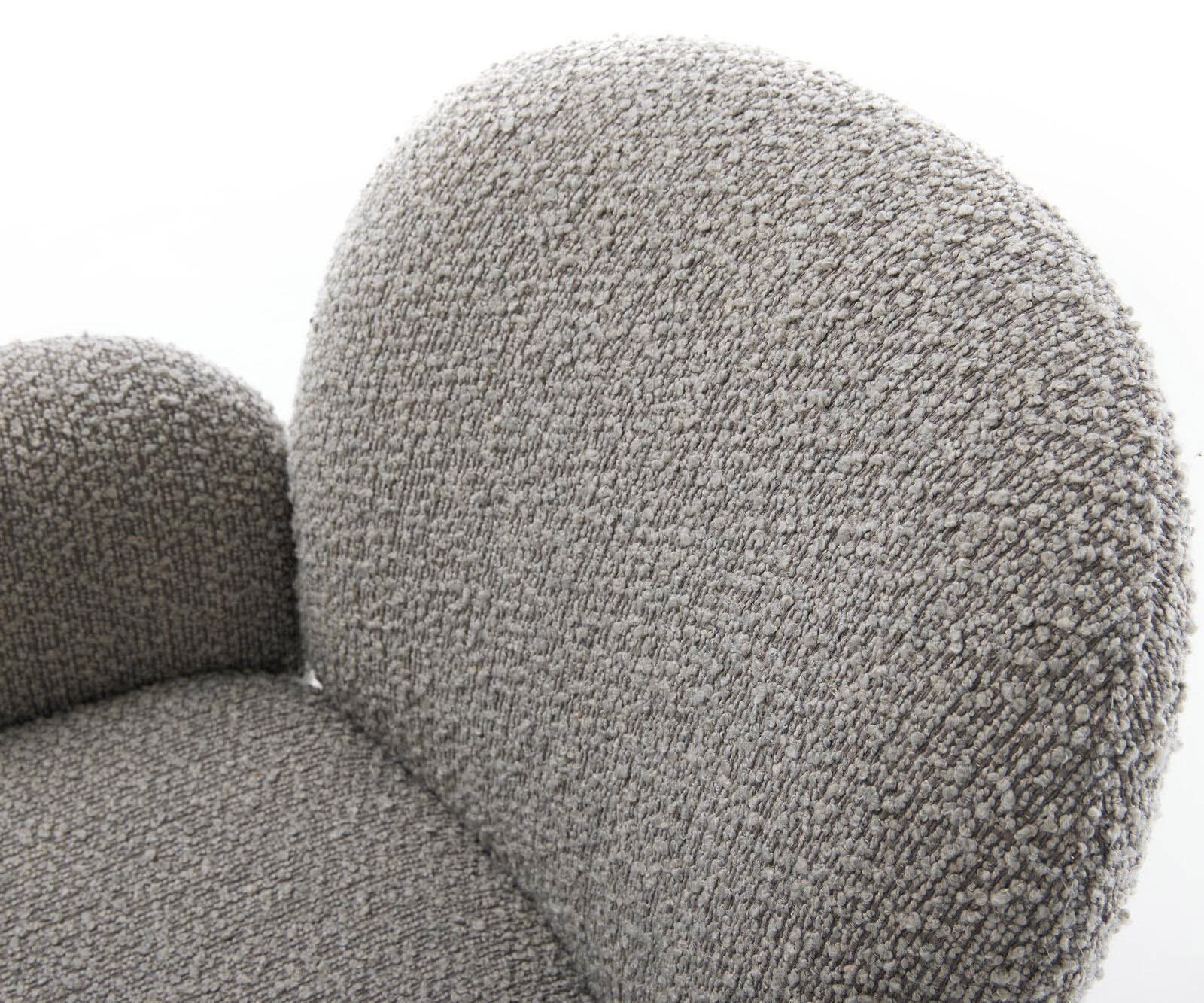 Sledemodel Nube-Flex met armleuning bouclé zilver grijs sledemodel vlak afwerking met titanium pocketveer kern 4