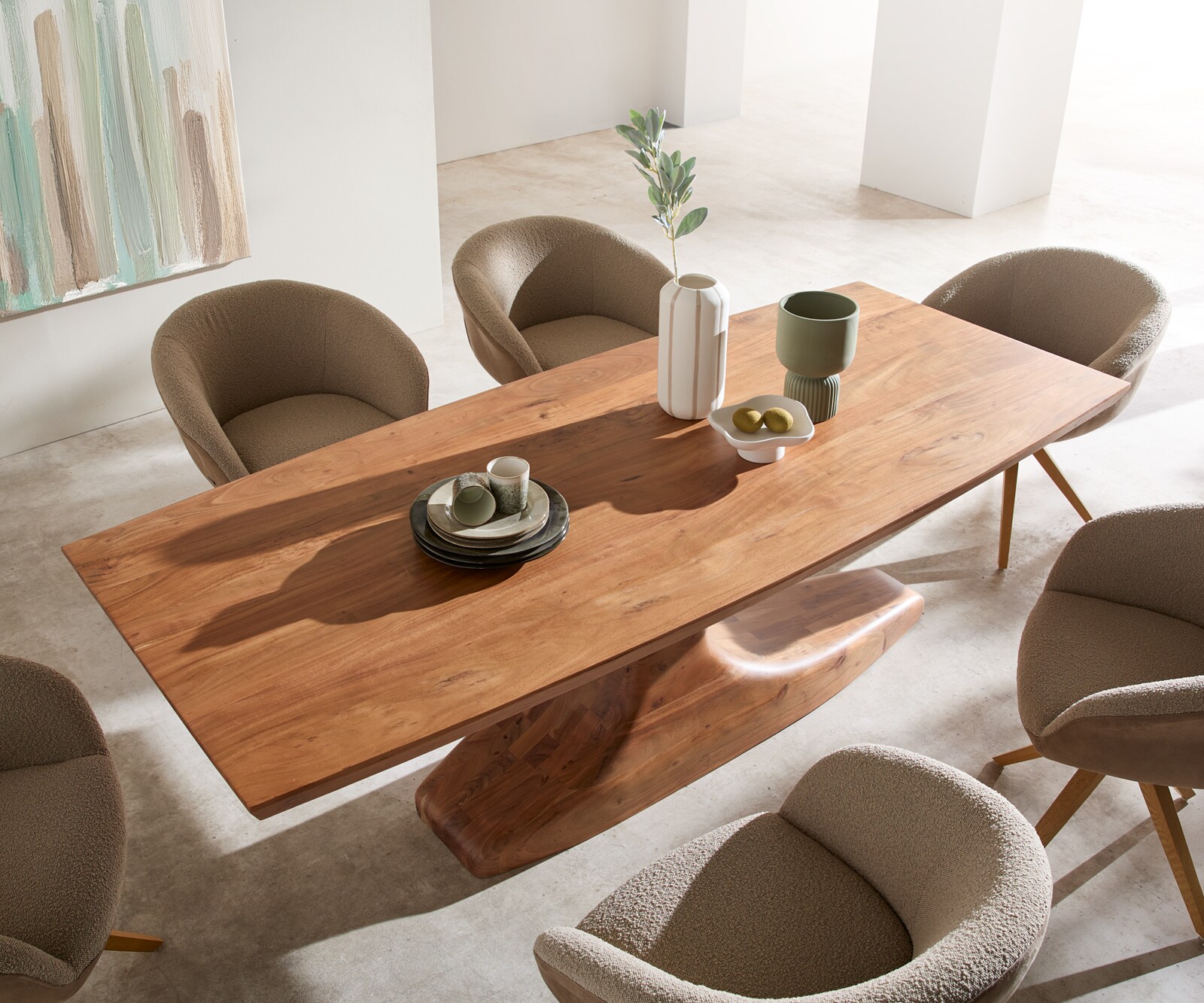 Eettafel Jalta 220x95 cm acacia massief natuur 3 Eettafel Jalta 220x95 cm acacia massief natuur 3