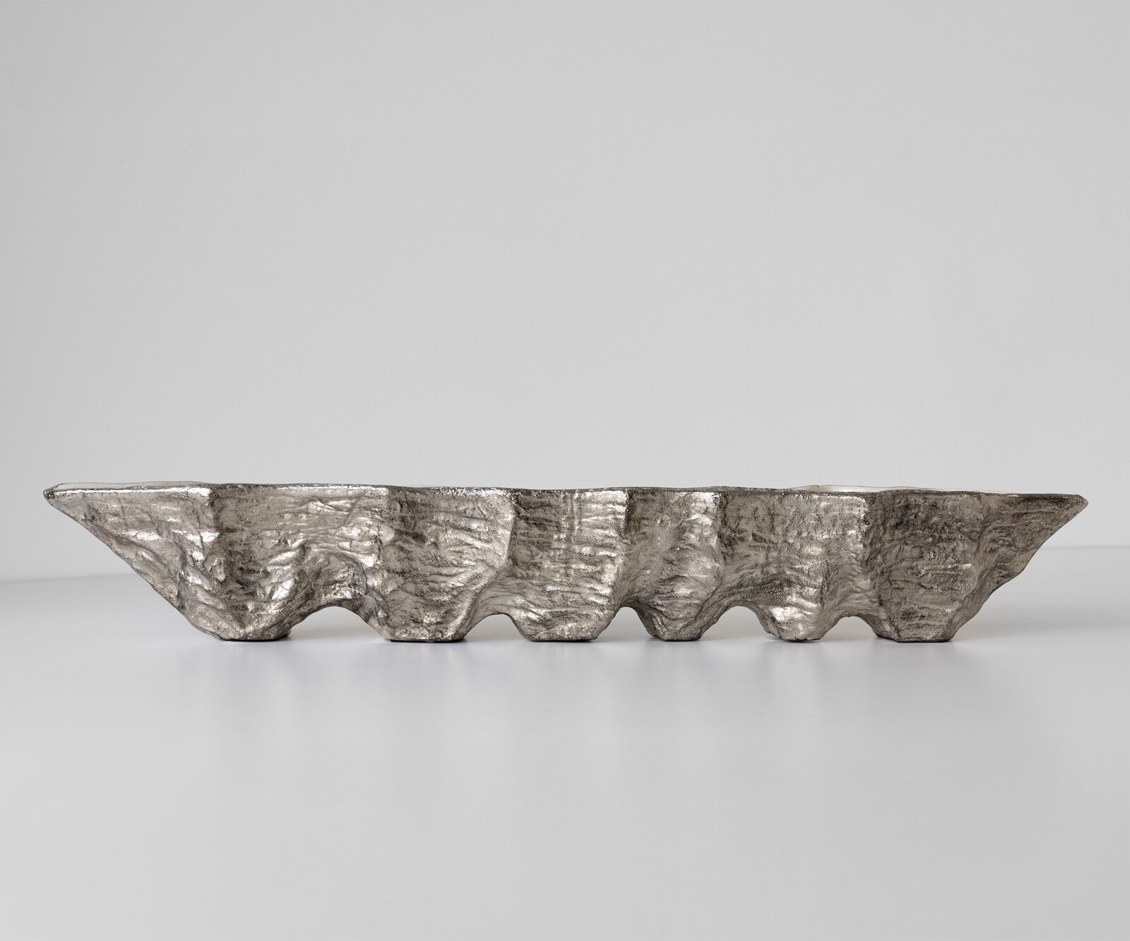 Schaal Riffa B100 x D19 x H15 cm Aluminium Platin Opal Handgemaakt 1
